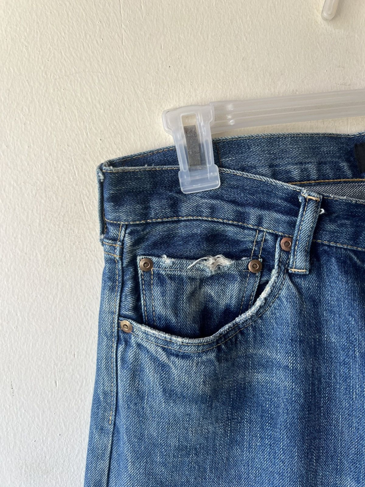 Chimala Chimala Japan Distressed Faded Denim Selvedge Jeans Size US 31 - 13 Thumbnail