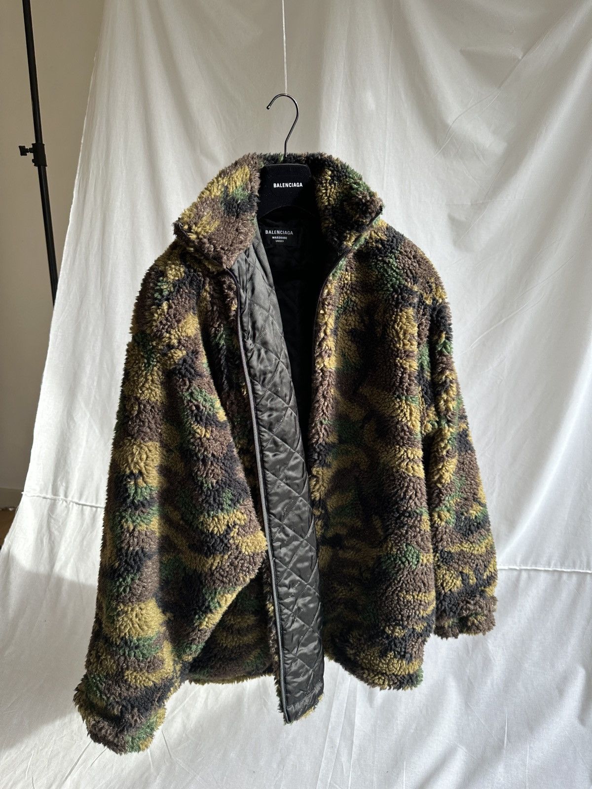 image of Balenciaga Green Camp Zip Up Jacket 46 in Camo, Men's (Size Small)