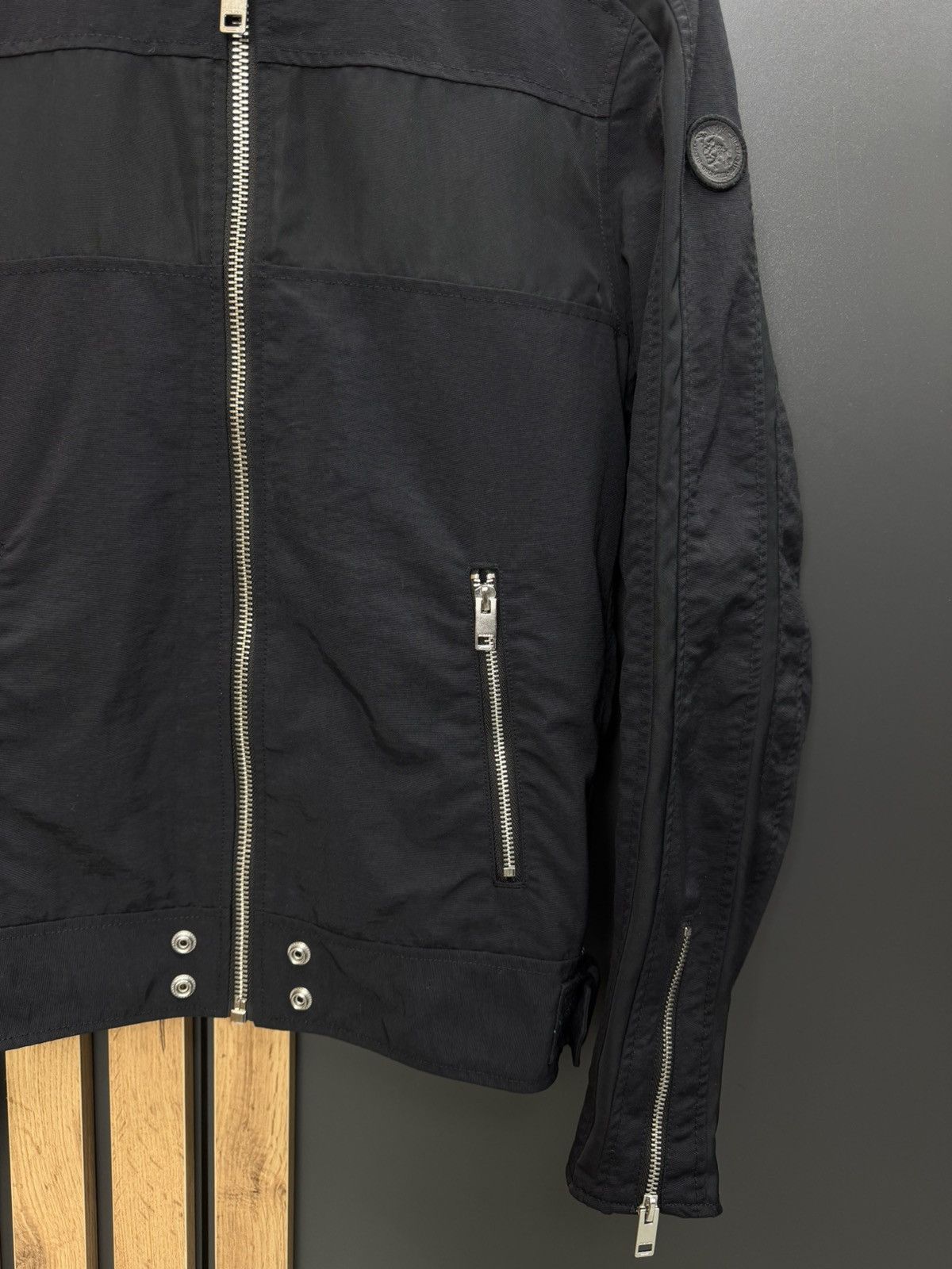 Diesel Diesel Black Biker Jacket Nylon Size M Size US M / EU 48-50 / 2 - 7 Thumbnail
