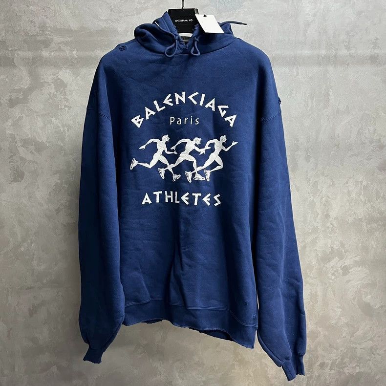 Balenciaga Balenciaga Balenciaga Blue Distressed Hoodie-2507 Size US XS / EU 42 / 0 - 1 Thumbnail