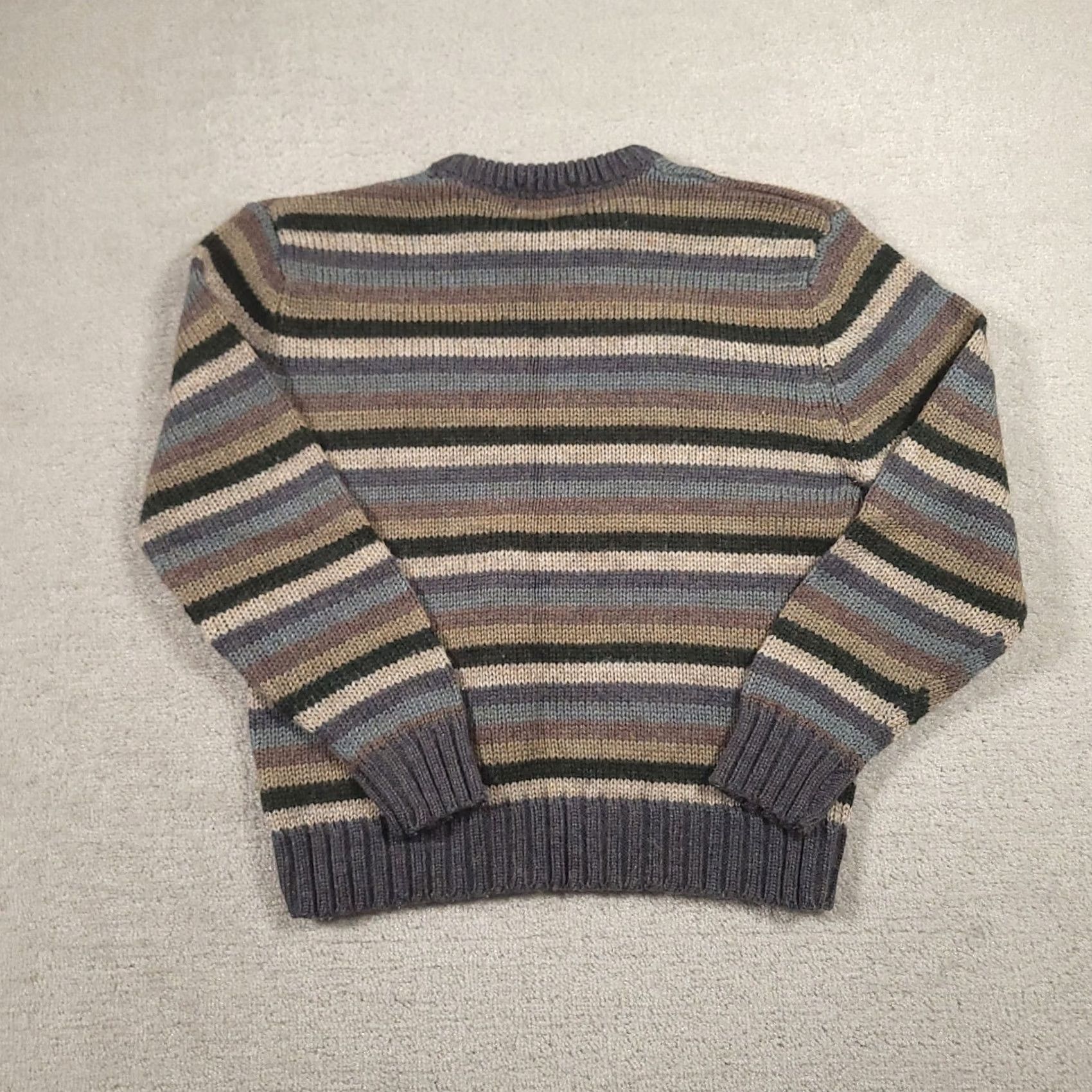 CO VINTAGE Aspetuck Trading Co Sweater Mens L Striped 90s Grandpa Crew Wool Size US L / EU 52-54 / 3 - 7 Thumbnail