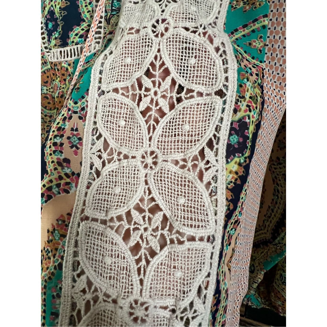 Anthropologie Meadow Rue Anthropologie Crochet Lace Peasant Blouse sheer sz S Size S / US 4 / IT 40 - 3 Thumbnail