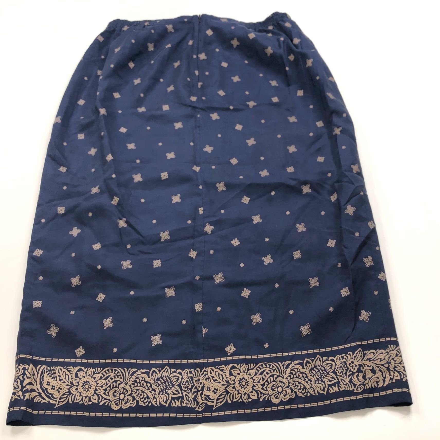Vintage Chaus Skirt Midi Faux Wrap Zip Lined 18 34 In Blue Vintage VTG 100% Silk Geometric Pattern Lined Size 40" / US 18 - 7 Thumbnail