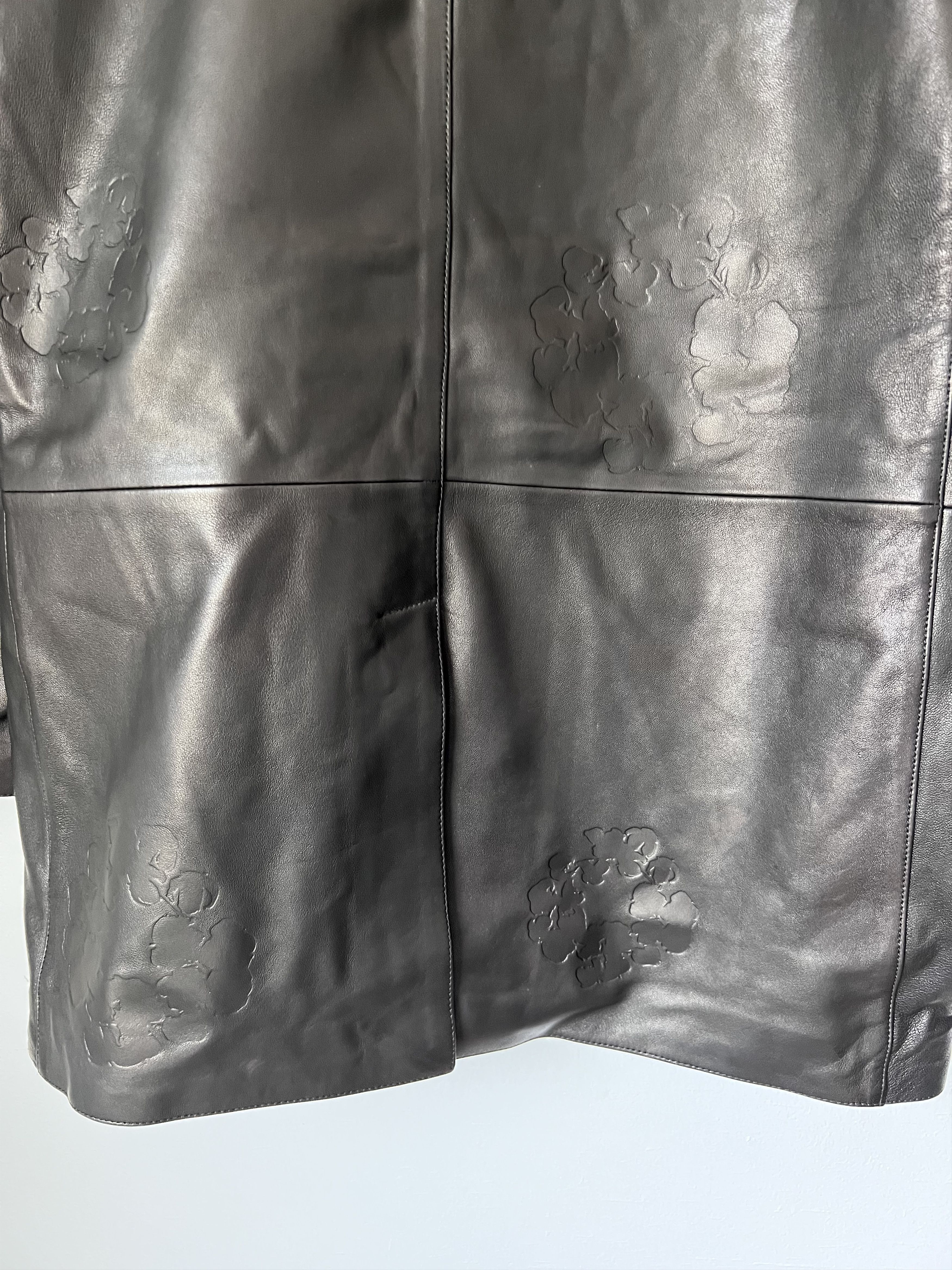 DENIM TEARS Denim Tears Oakland Wreath Winter Leather Coat in Black Size US XL / EU 56 / 4 - 7 Thumbnail