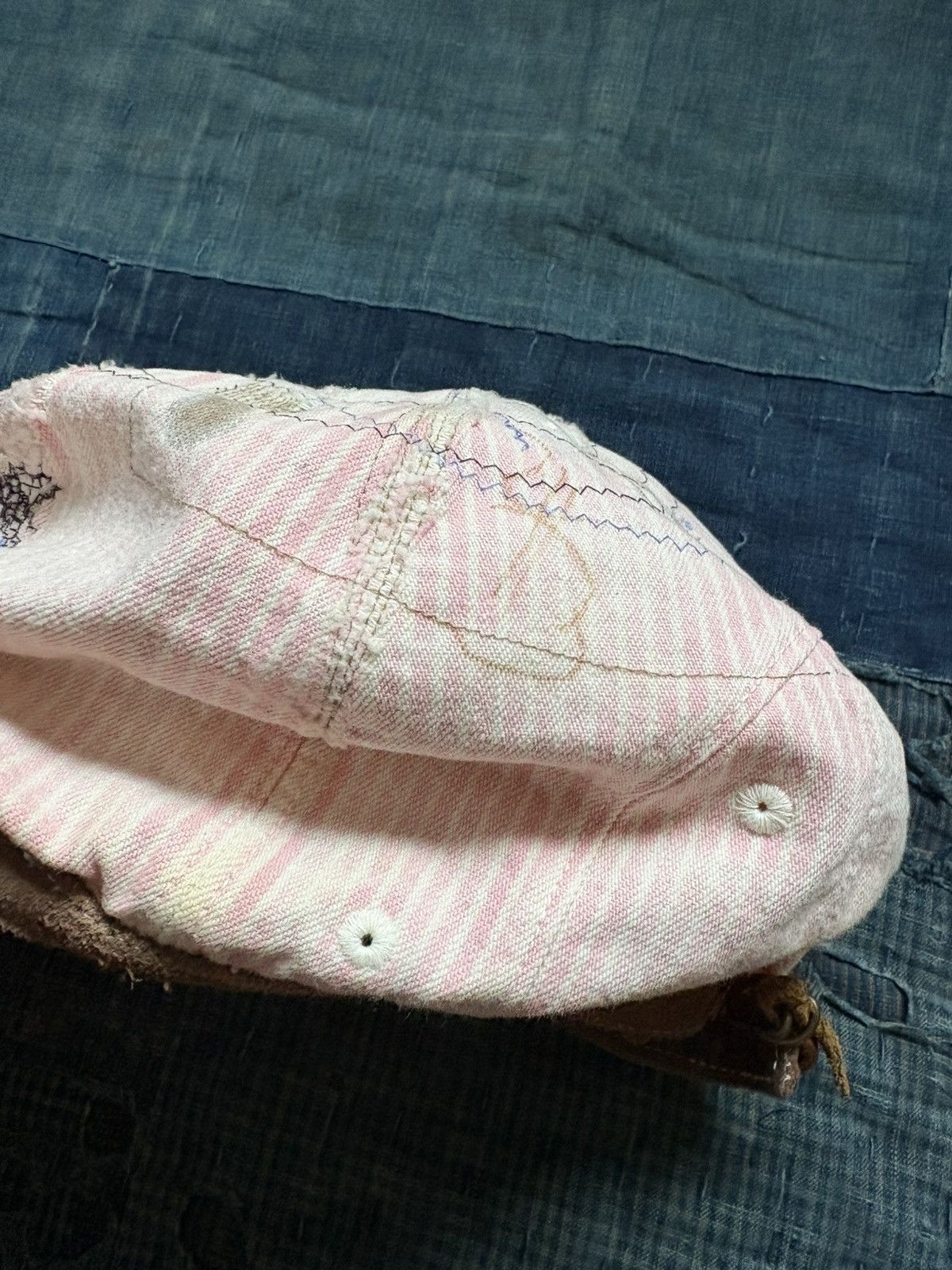 Kapital Kountry kapital patchwork cap hat pink stripe Size ONE SIZE - 6 Thumbnail