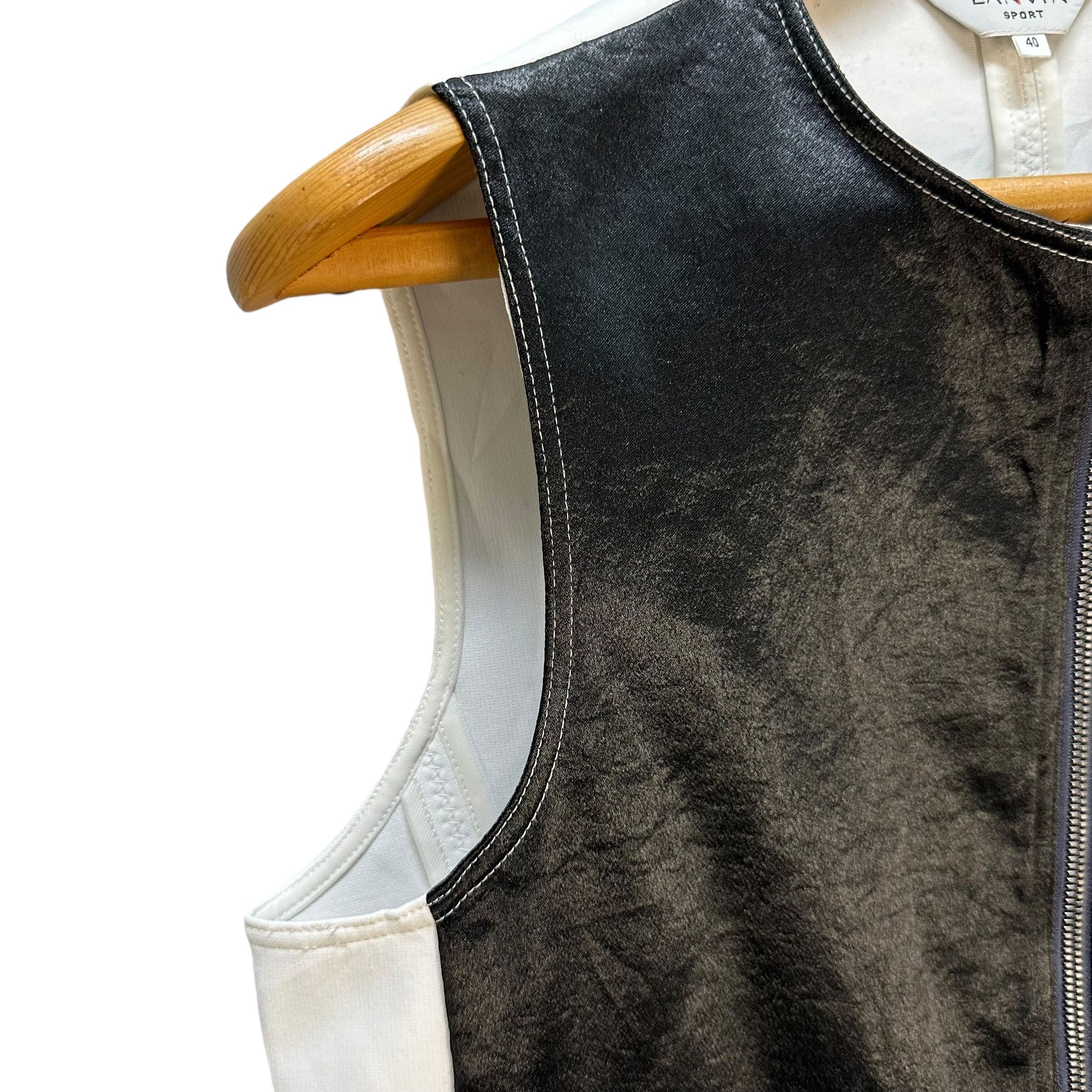 LANVIN SPORT Black White Polyester Vest #A69-1661
