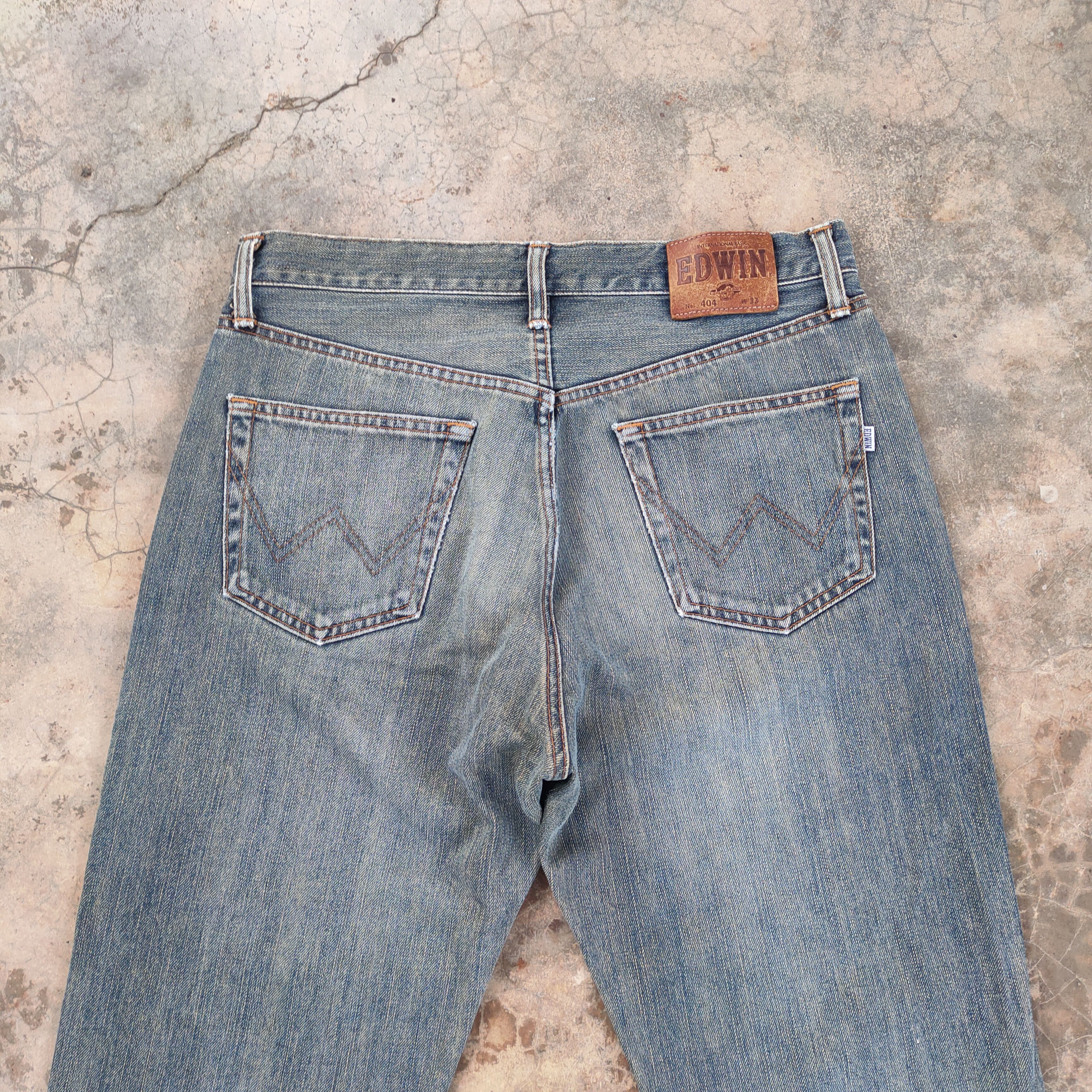 Edwin × Jean VINTAGE EDWIN 404 RUSTY FADED DISTRESSED DENIM JEAN PANTS Size US 33 - 9 Thumbnail