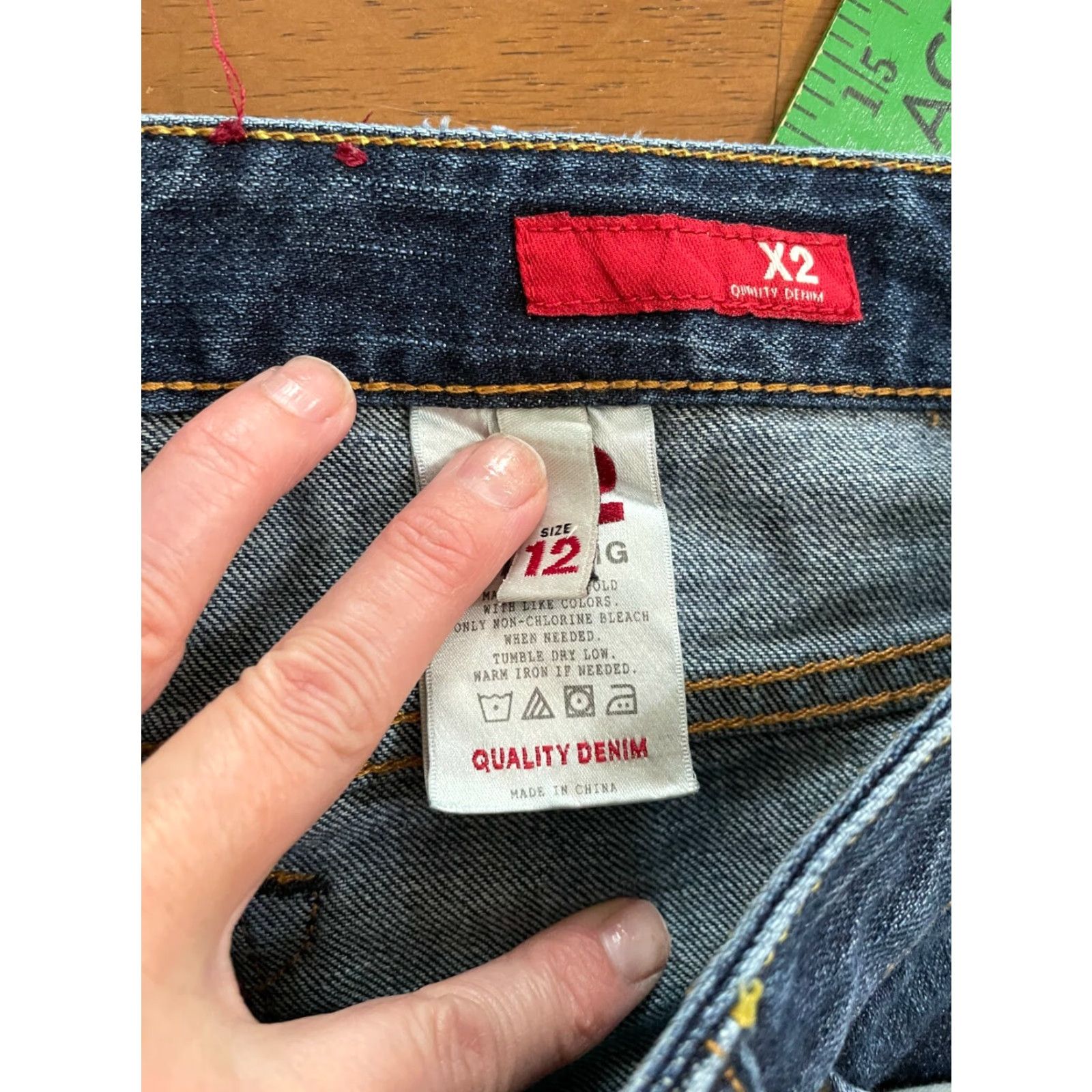 Denime X2 Womens Slim W 10 Low Rise Ankle Length Light Wash Denim Jeans Size 12 Size 34" / US 12 / IT 48 - 4 Thumbnail