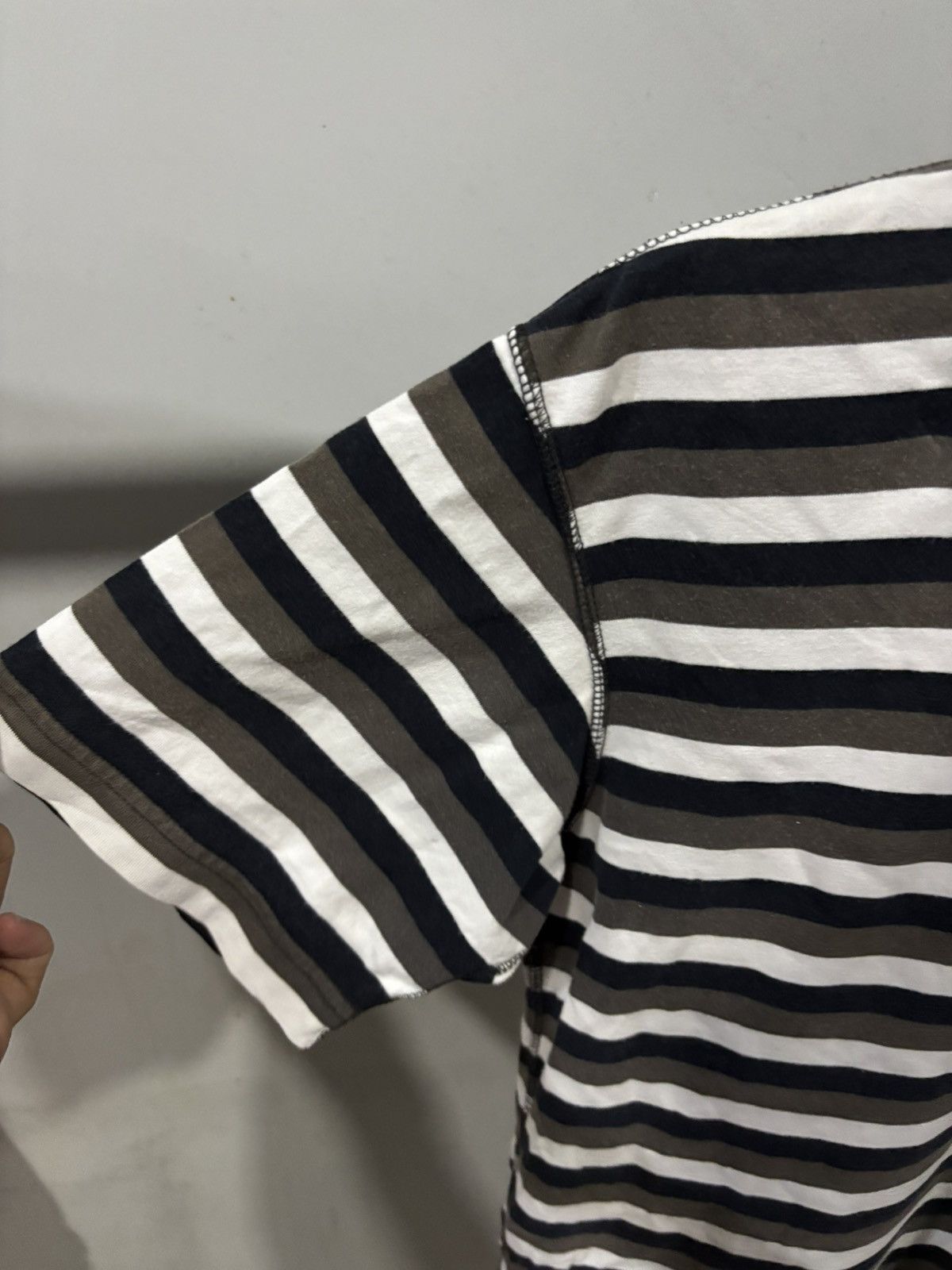 Comme des Garcons Homme COMME DES GARCONS AD2007 STRIPE POLO REVERSE STYLE STITCHING Size US S / EU 44-46 / 1 - 7 Thumbnail