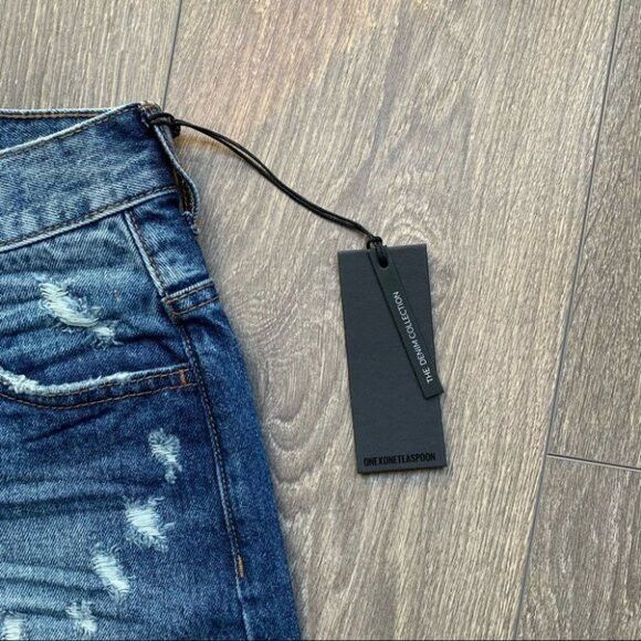 One Teaspoon One Teaspoon Women's High Waist Bonita's denim Jean Shorts Size 25" / US 0 / IT 36 - 8 Thumbnail