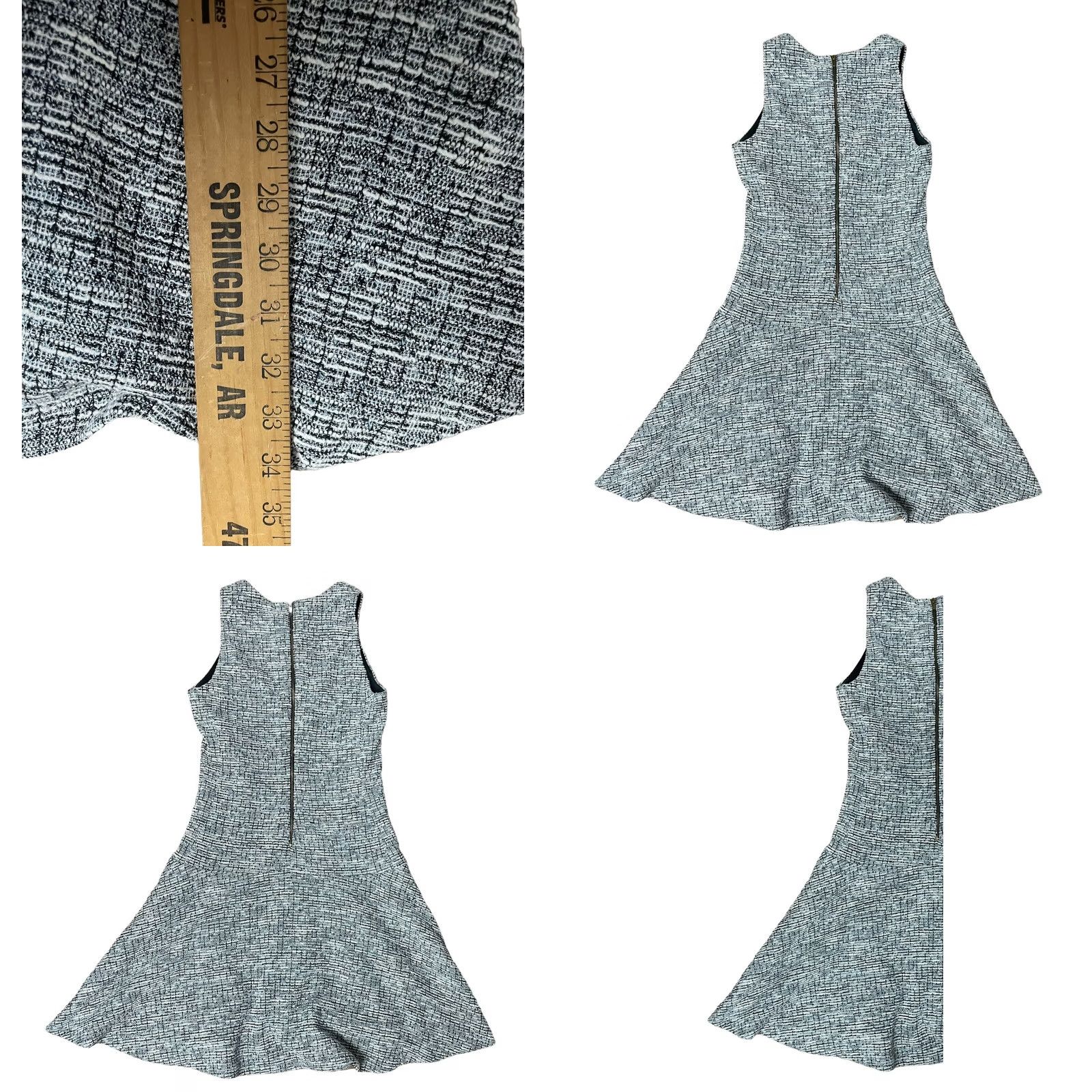 Banana Republic VINTAGE? Banana Republic Women’s Gray & White Knitted Dress Sleeveless NWT Sz 0 Size XS / US 0-2 / IT 36-38 - 9 Thumbnail