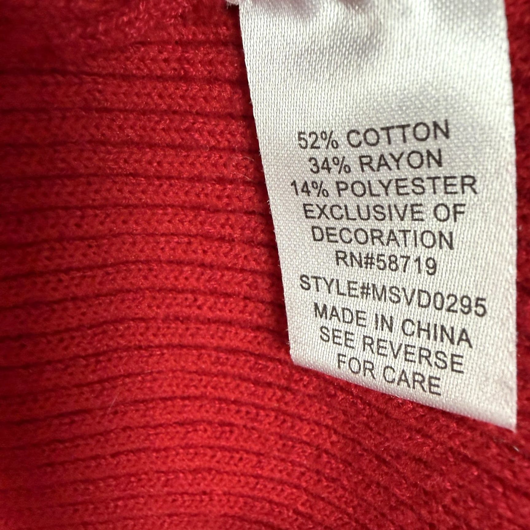 Vintage Notations Sweater Red Womens XL Tunic Knit Rhinestone Holiday Normcore Layering Size XL / US 12-14 / IT 48-50 - 6 Thumbnail