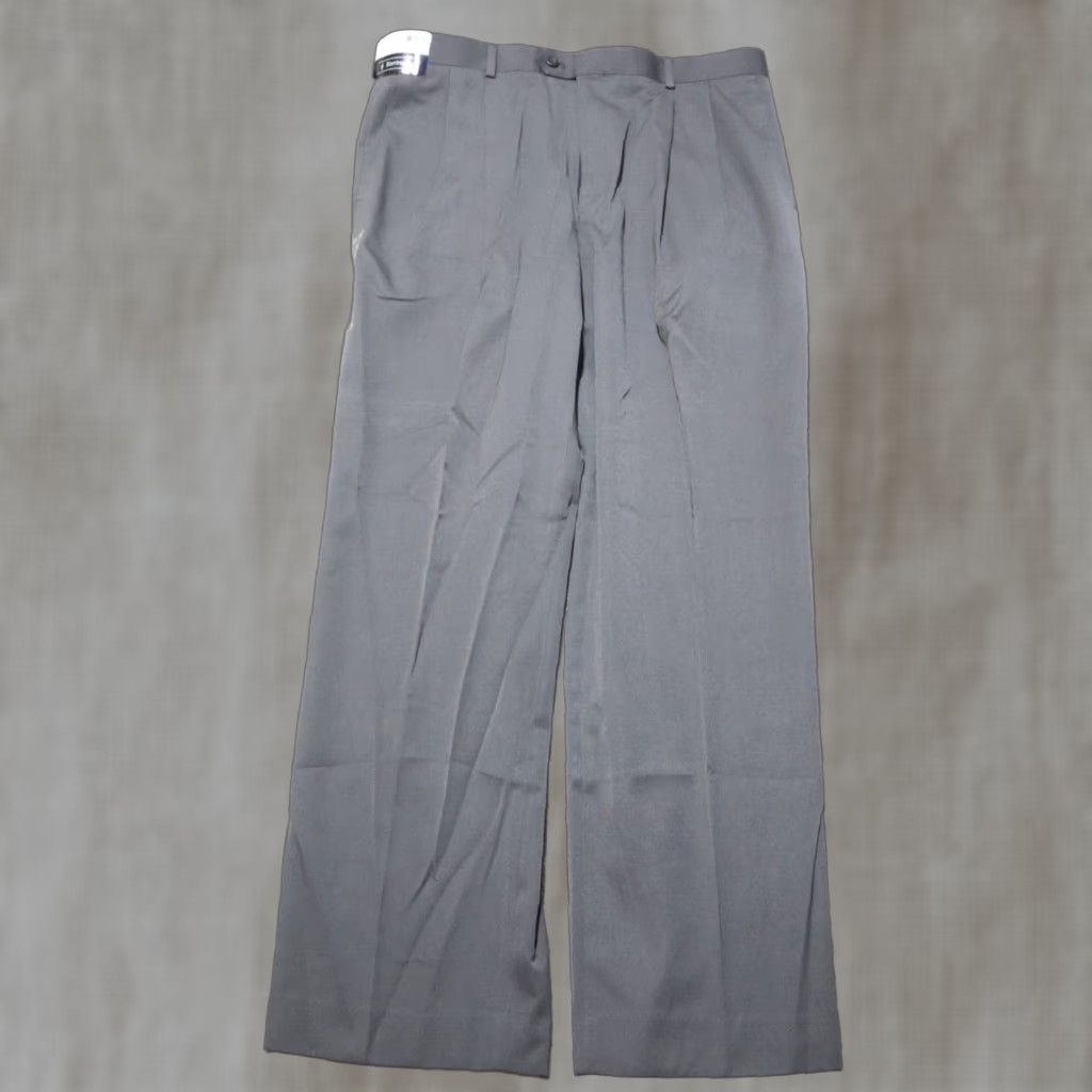 Vintage Barrington Premier Pleated Cuffed Charcoal Gray Wool Dress Pants Size 40x30 Men Shirt? Size US 40 / EU 56 - 1 Thumbnail