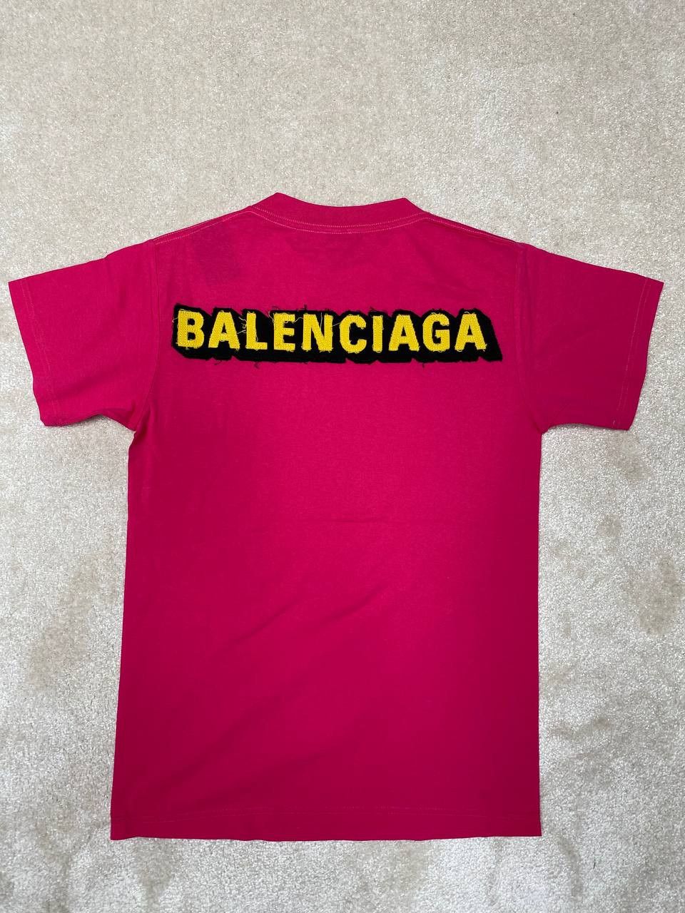 Image of Balenciaga Patch Logo T-Shirt in Pink, Men's (Size XS)