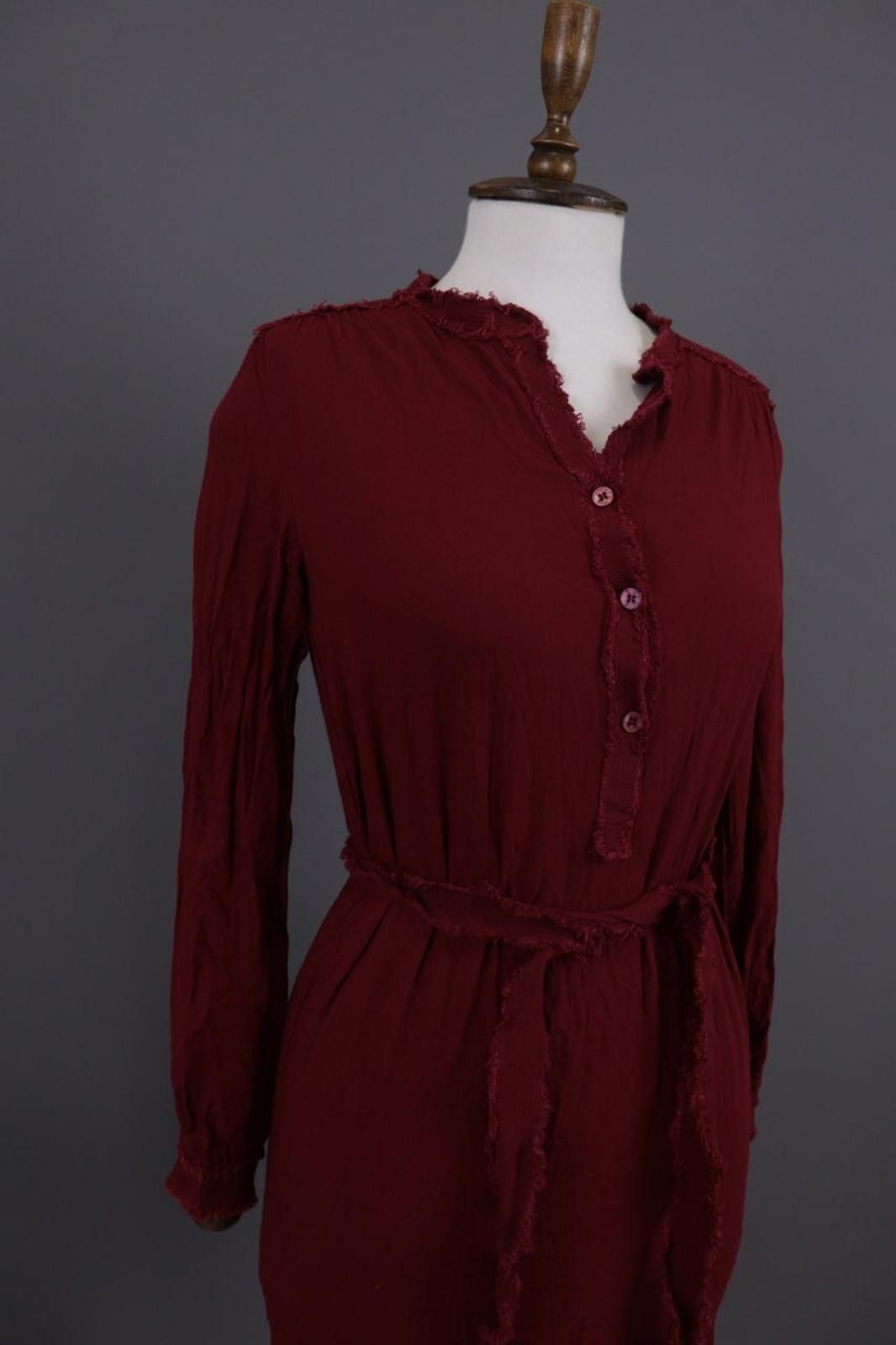 Zadig & Voltaire Zadig & Voltaire Rajel Burgundy Henley Bealt Dress Size XS Size XS / US 0-2 / IT 36-38 - 5 Thumbnail