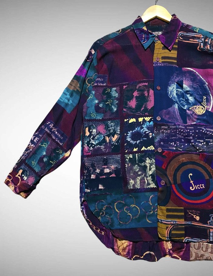 Yoshiyuki Konishi Vintage Yoshiyuki Konishi FICCE Silk Shirt - Jazz Print Size US L / EU 52-54 / 3 - 3 Thumbnail