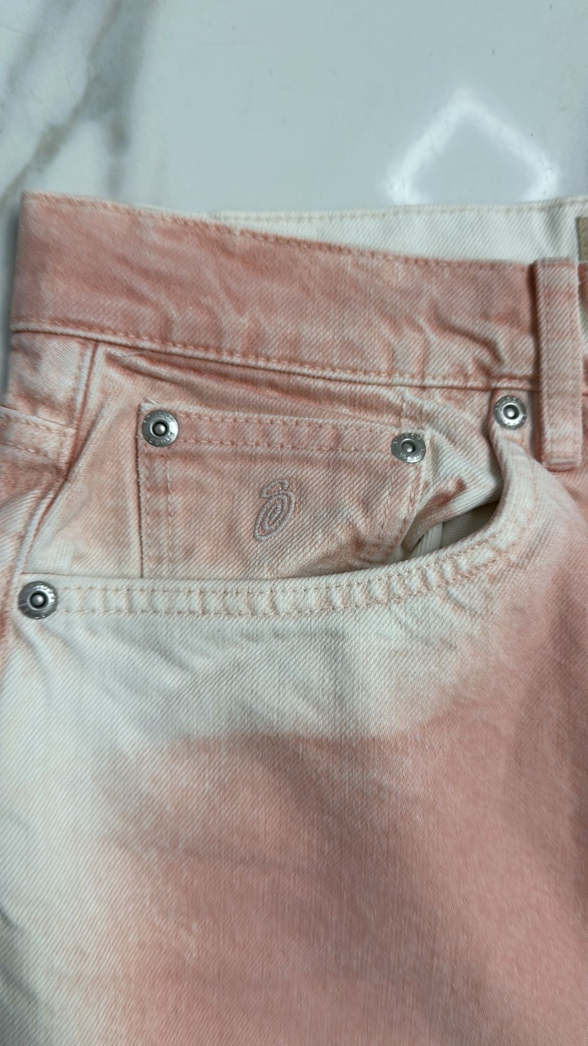 Stussy × Vintage Stussy Spray Dye Big OL' Jeans "Faded Pink" Size 30 Size US 30 / EU 46 - 4 Thumbnail