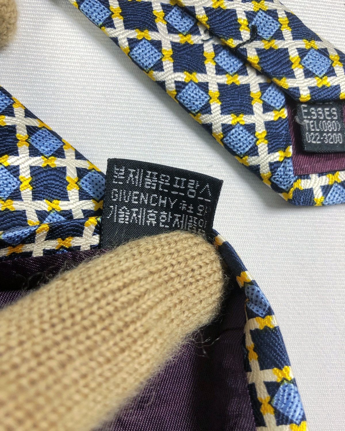 Givenchy Rare Givenchy Checkered Silk Tie Size ONE SIZE - 7 Thumbnail