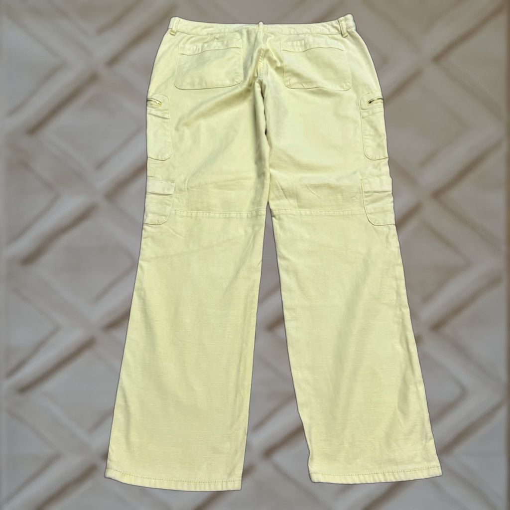 Vintage Pilcro Pants Cargo Utility Women 32T Tall Yellow Cotton Spandex Straight Pockets Breathable Casual Vintage: No Size 24" / US 00 / IT 34 - 1 Thumbnail
