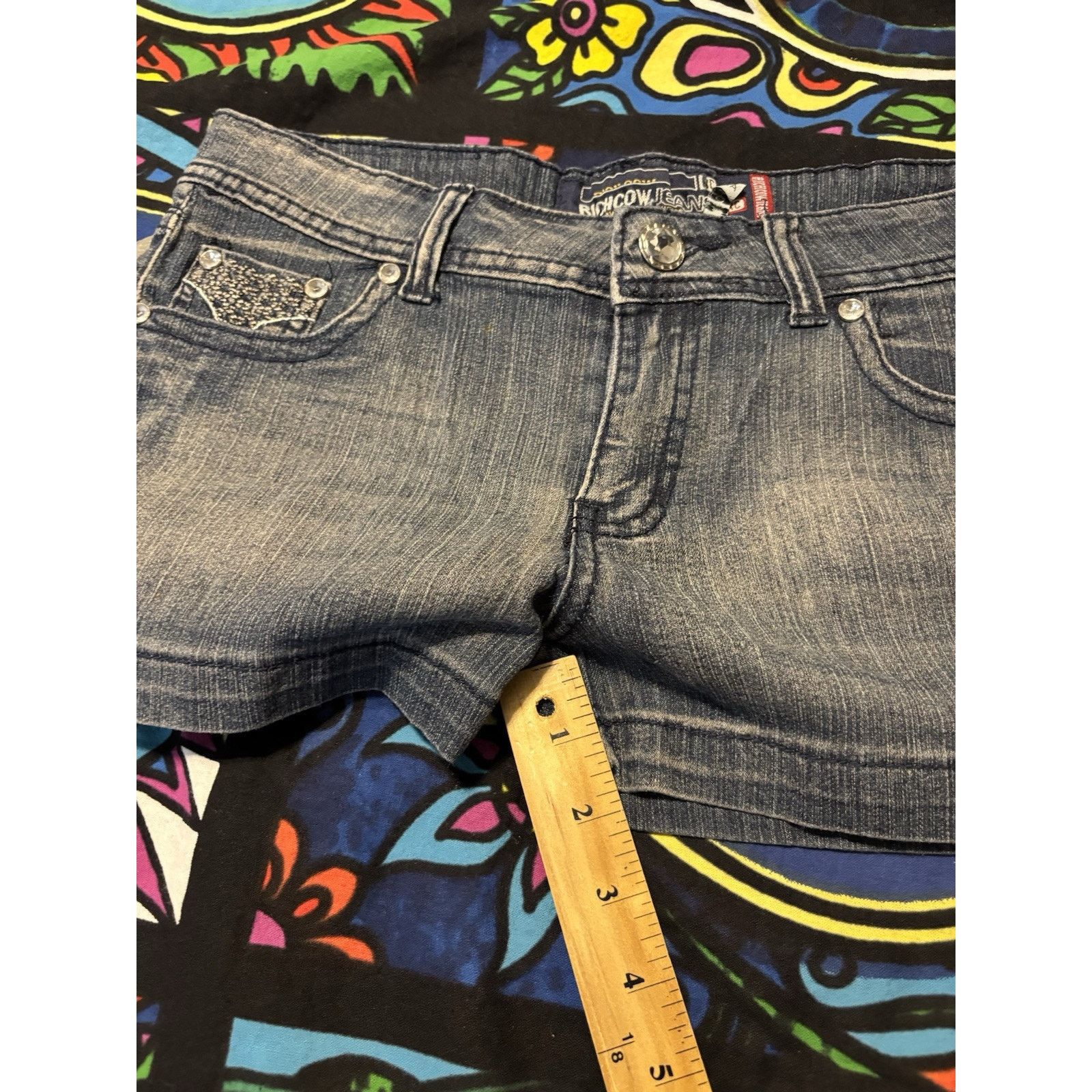 Vintage ladies shorts rich cow jeans 9 Mariah Brittney 2000s Y2k Size 32" / US 10 / IT 46 - 7 Thumbnail