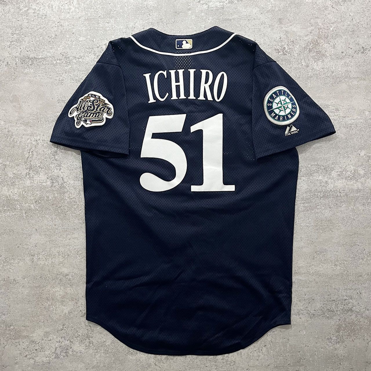 image of 00S Mlb Ichiro Suzuki Seattle Mariners All Star Game 2002 in Navy, Men's (Size Medium)