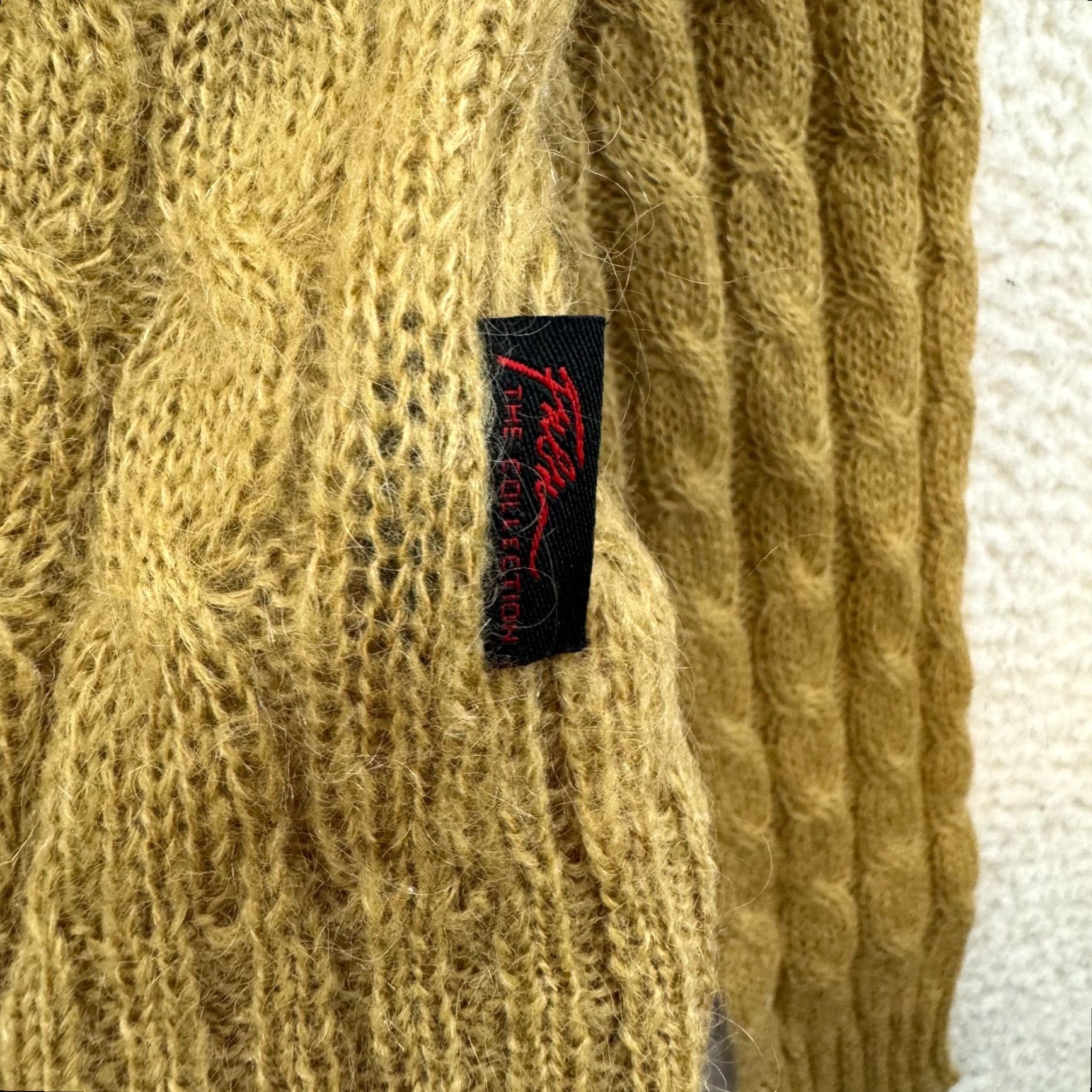 Fubu VINTAGE Fubu Crop Sweater XS Small Tan Khaki Cable Knit Preppy Academia Beige Womens Size XS / US 0-2 / IT 36-38 - 7 Thumbnail