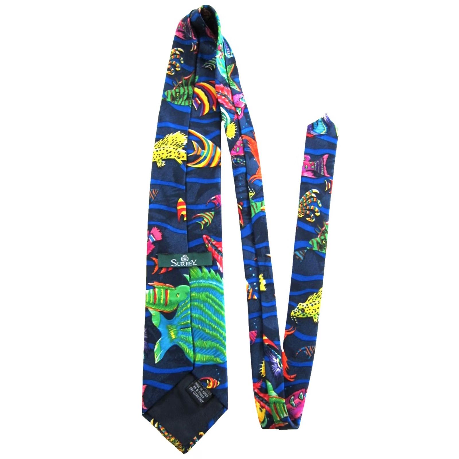 Vintage VTG Surrey Aquatic Tropical Fish Ocean Beach Tie Shirt? Size ONE SIZE - 4 Thumbnail