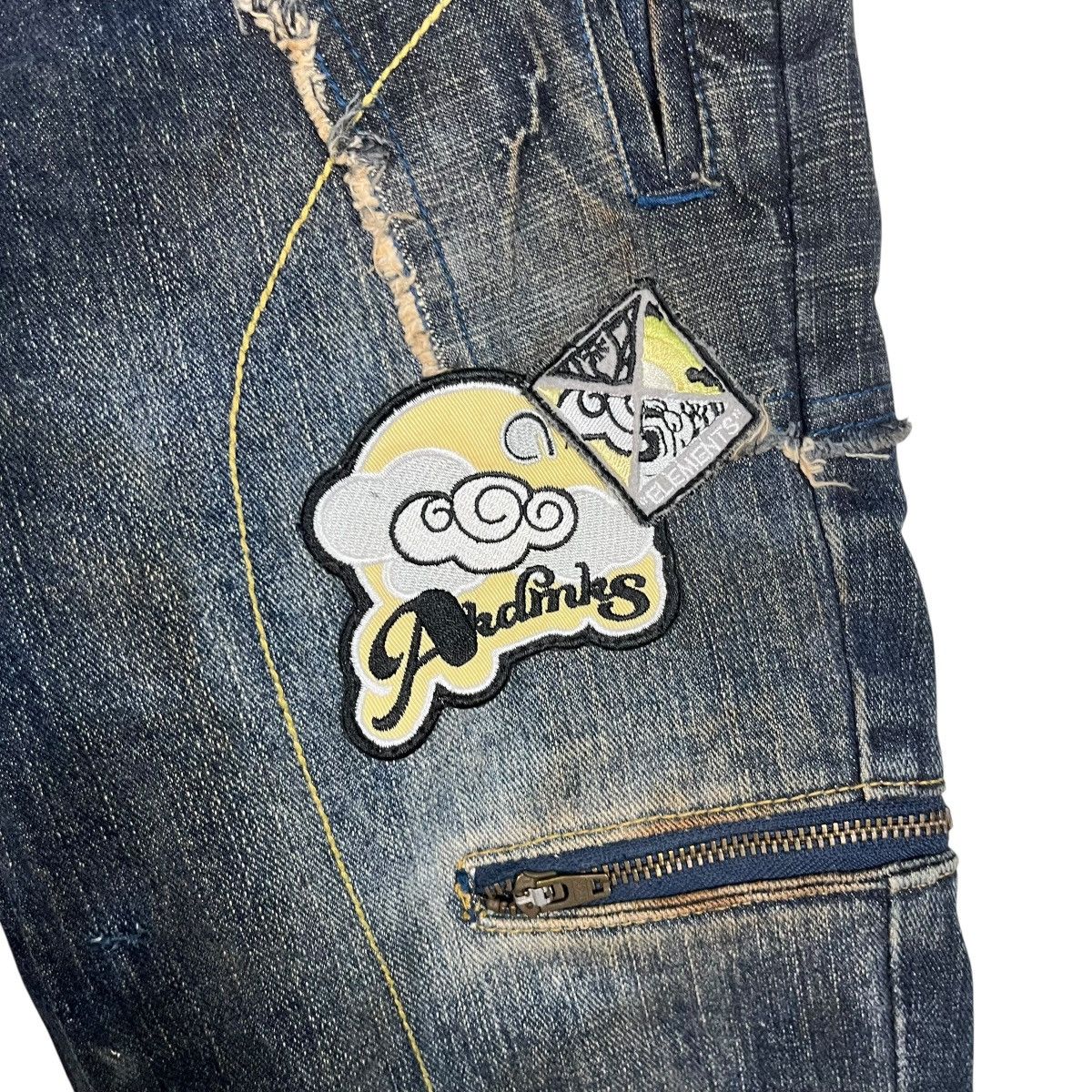 Japanese Brand Vintage Akdmks Tactical Rare Design Flare Denim Jeans Size 29" - 15 Thumbnail
