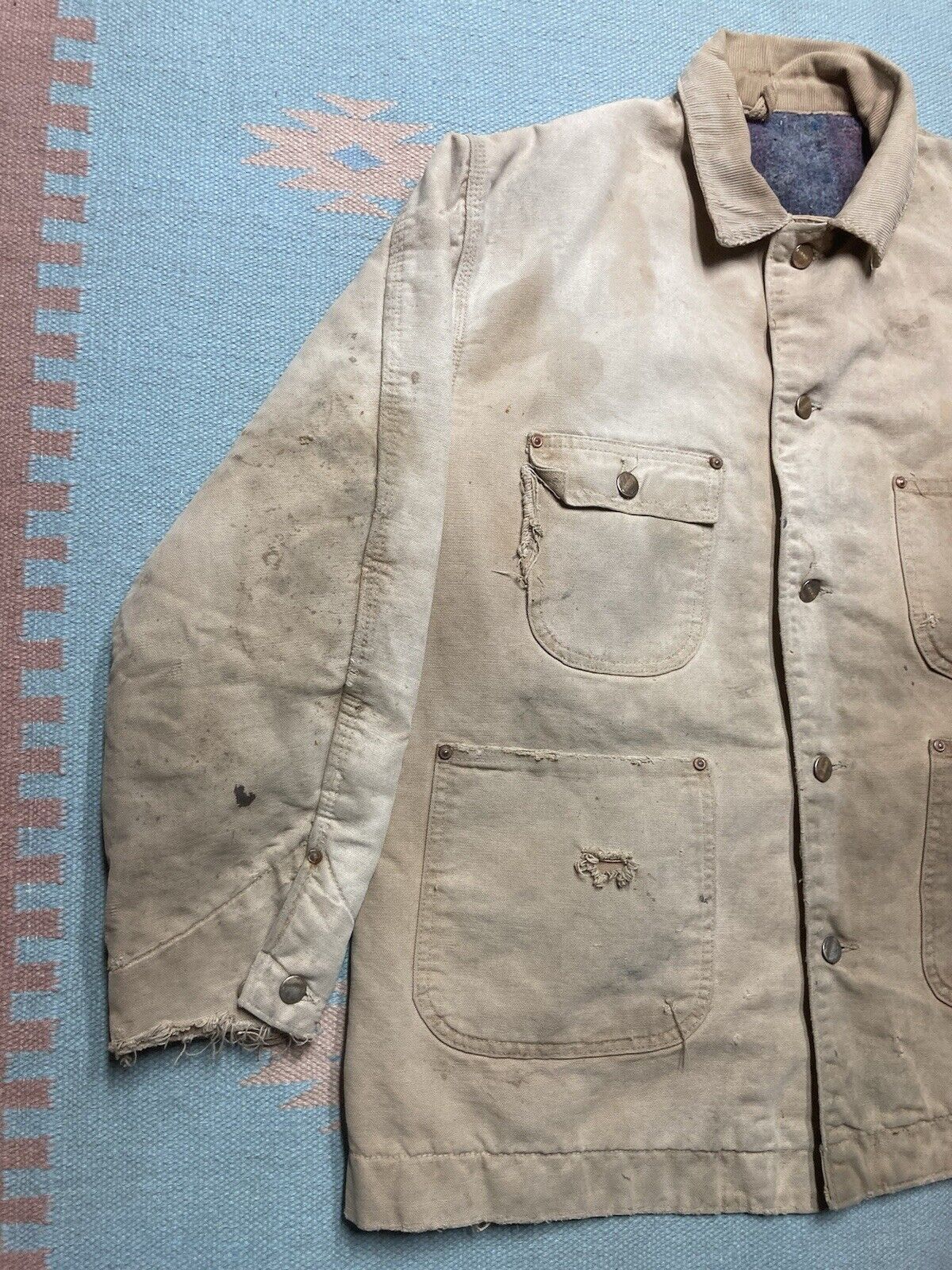 Carhartt × Vintage 80s carhartt chore jacket barn coat blanket lin distressed L Size US L / EU 52-54 / 3 - 2 Thumbnail