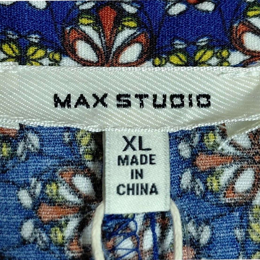 Vintage MAX STUDIO Jumpsuit Short Sleeve Collared Women XL Blue Floral Pattern NWT Size 40" / US 18 - 3 Thumbnail