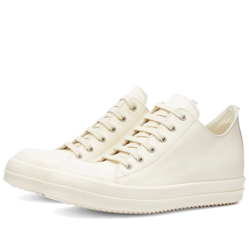 Rick Owens Rick owens leather ramones low top white milk sneakers Size US 9.5 / EU 42-43 - 2 Thumbnail