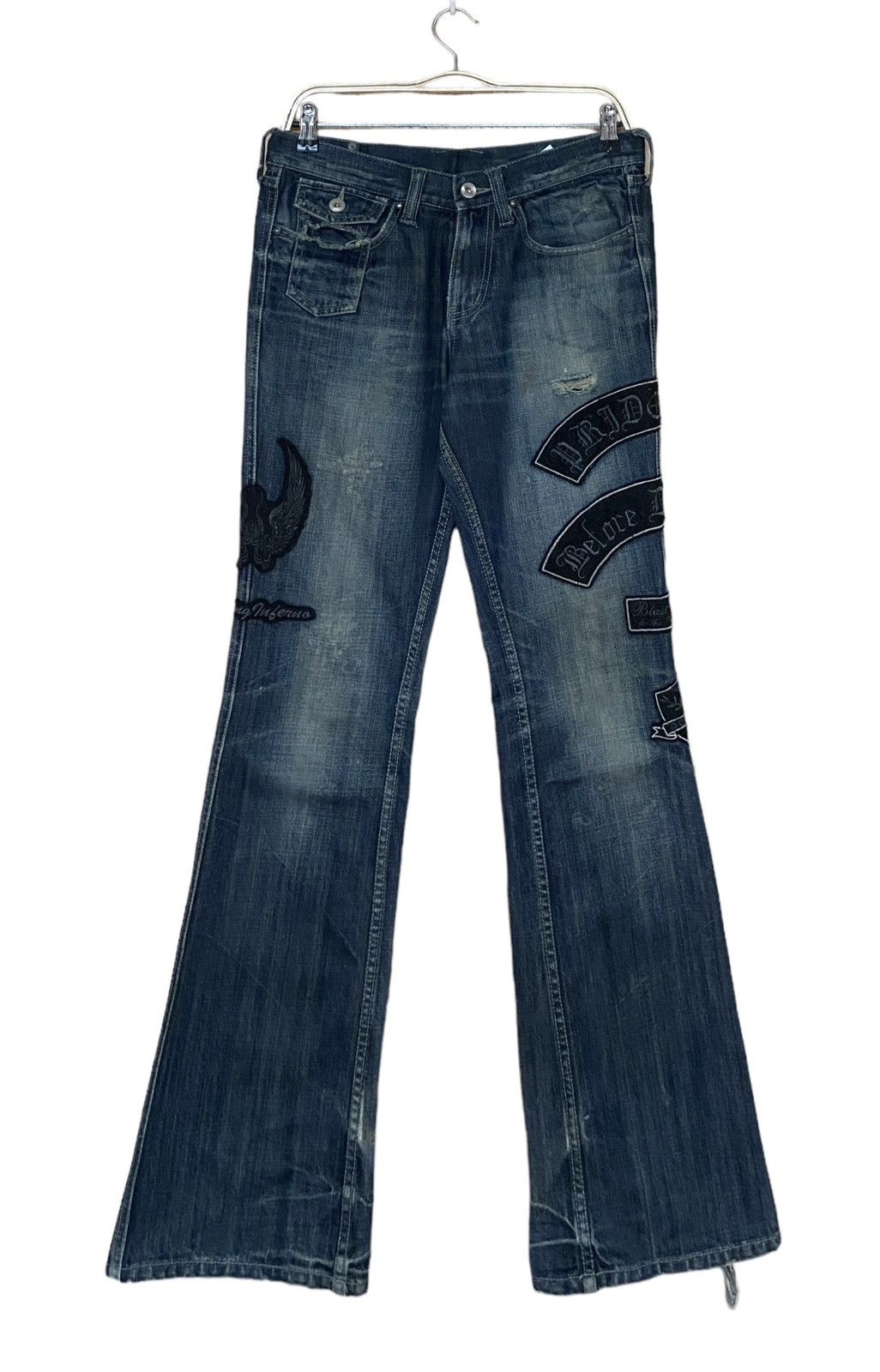 semantic design gimmick zip flare denim