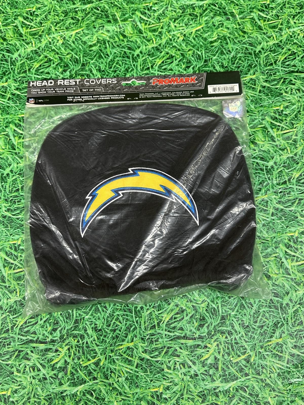 NFL Las Angeles Chargers head rest covers NEW Size ONE SIZE - 2 Thumbnail