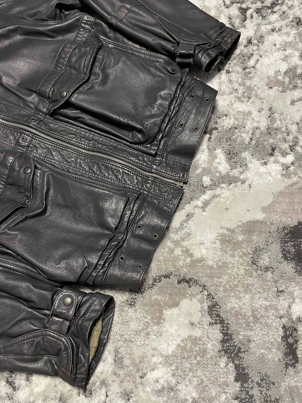 Genuine Leather Crazy Vintage Leather Bomber Jacket Biker Rick Owens Style Size US M / EU 48-50 / 2 - 13 Thumbnail