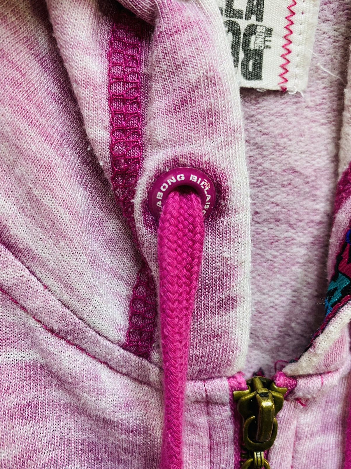 Billabong Vintage Billabong Zip Up Hoodie Pink Acid Wash Light Cotton Size M / US 6-8 / IT 42-44 - 9 Thumbnail