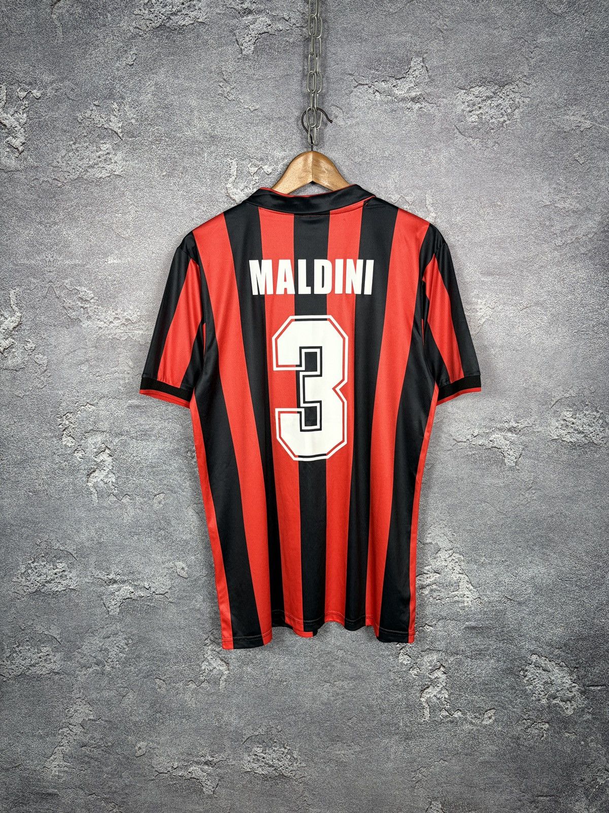 Adidas Vintage 1990 AC Milan #3 Maldini Jersey T-shirt Size US M / EU 48-50 / 2 - 2 Thumbnail