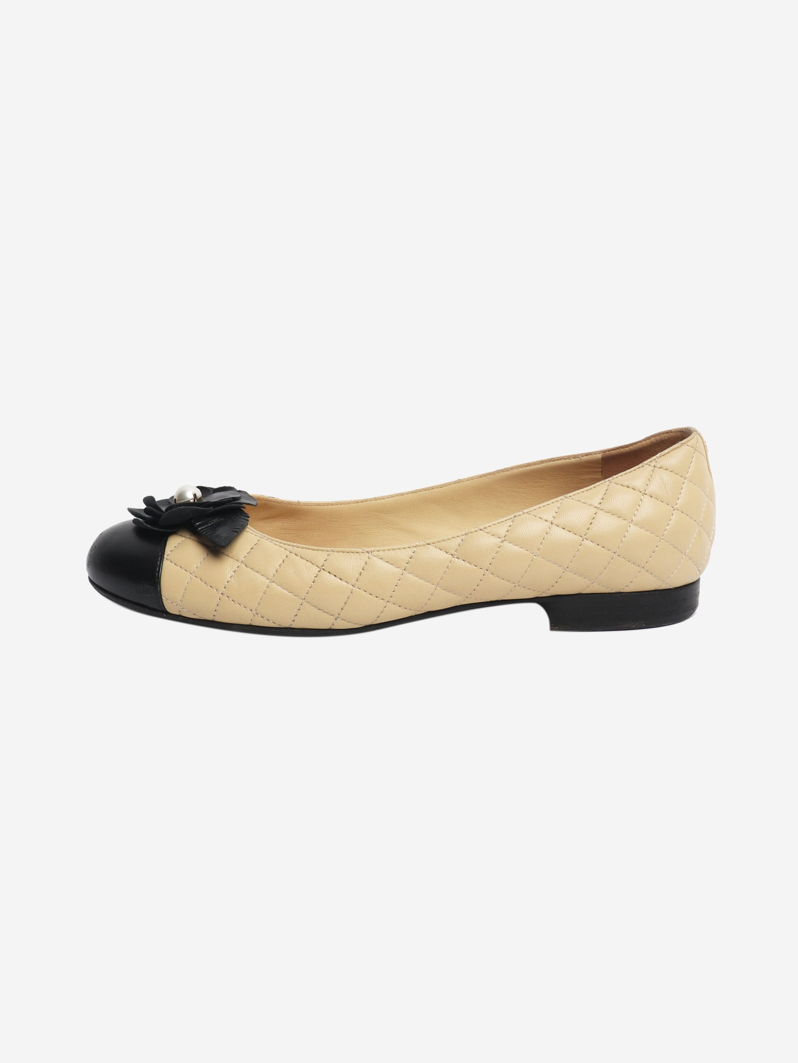 Chanel Beige leather quilted ballet flats - EU 39 Size US 8 / IT 38 - 1 Thumbnail