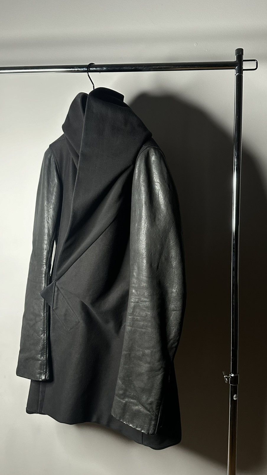 Rick Owens Coat with leather sleeves Size US L / EU 52-54 / 3 - 1 Thumbnail