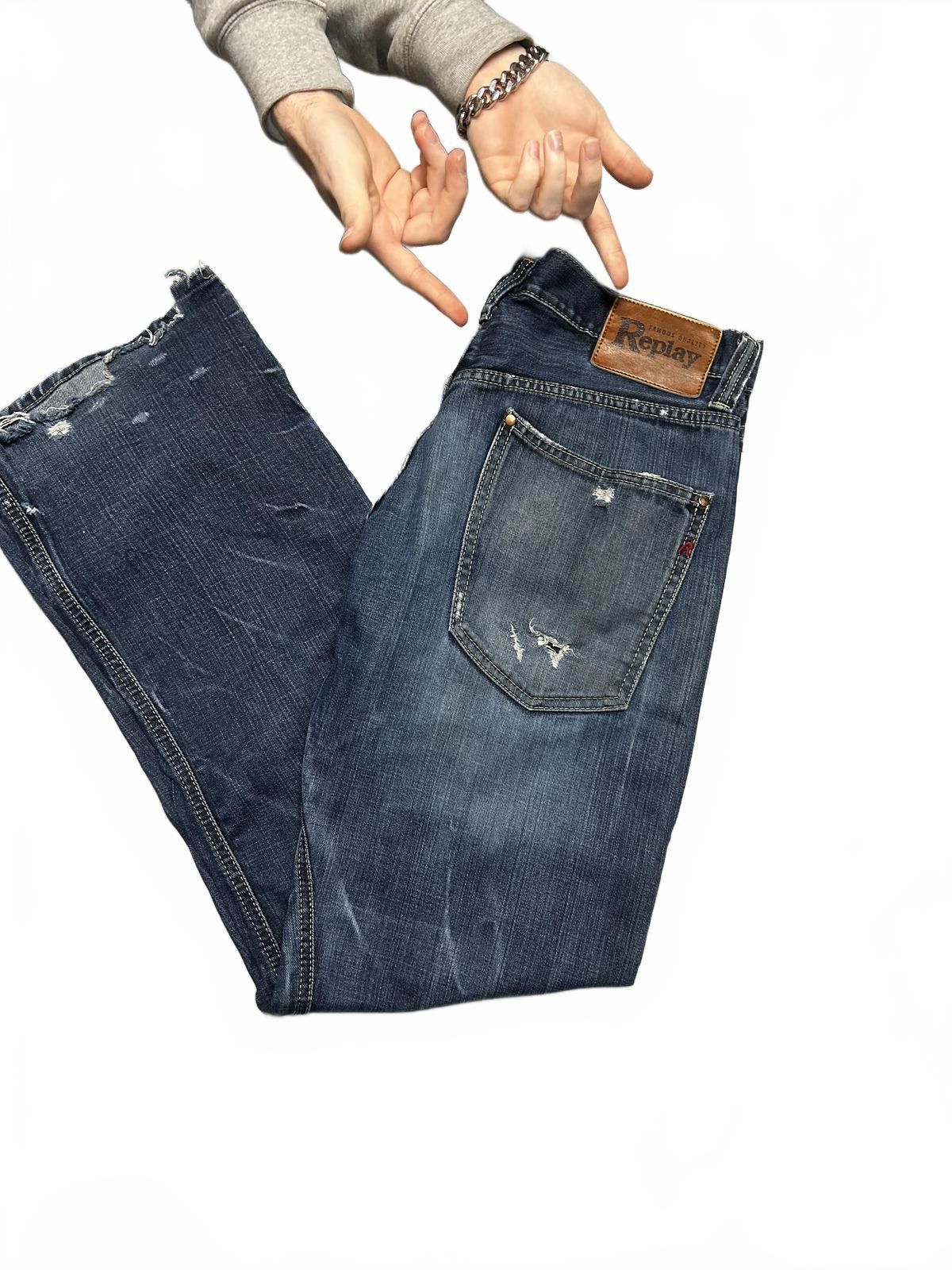 Replay Replay Distressed Denim Jeans - Size 33/34 Size US 33 - 1 Thumbnail