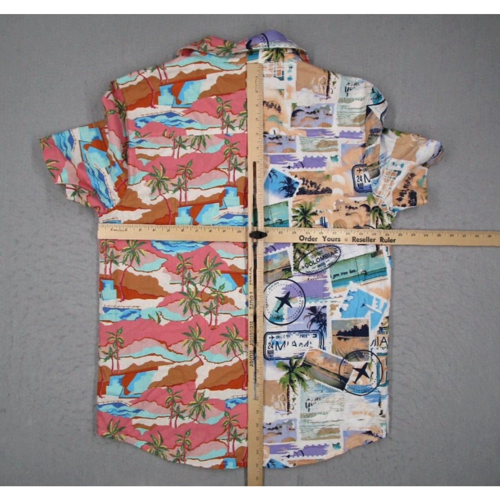 Vintage Royalty Maluma Shirt Mens Medium Blue Linen Blend Button Up Hawaiian Tiki Travel Size US M / EU 48-50 / 2 - 5 Thumbnail