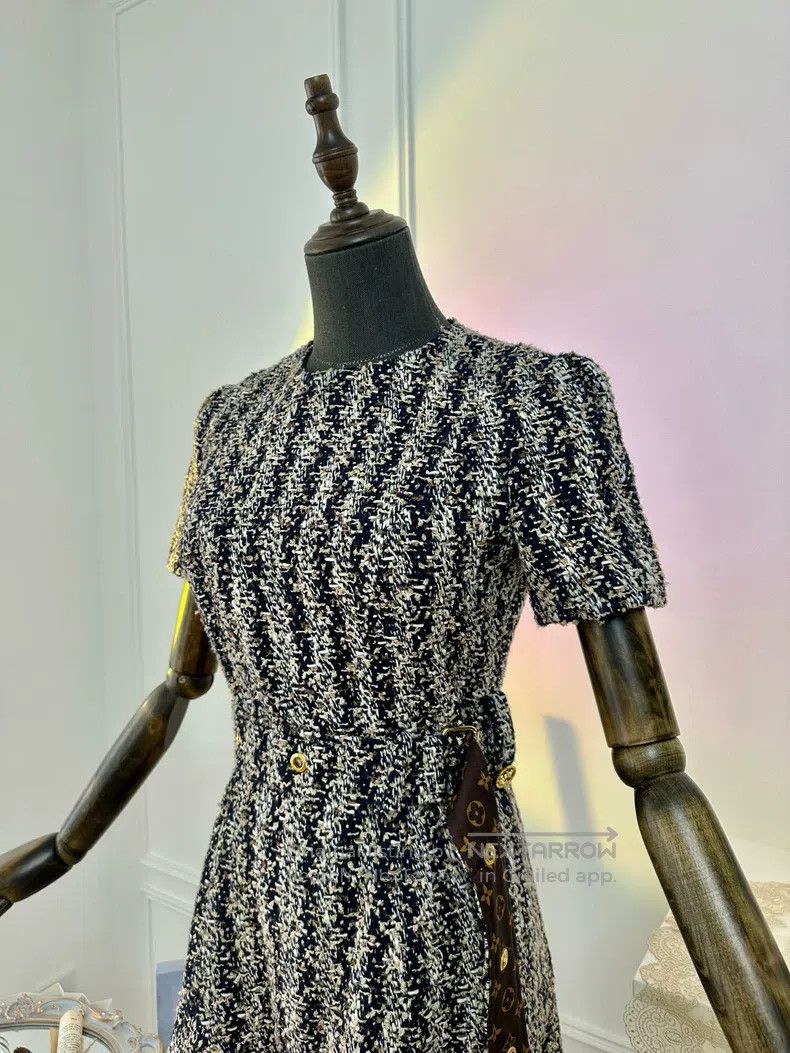 Louis Vuitton Louis Vuitton Tweed Heavy Duty Dress Size XS / US 0-2 / IT 36-38 - 6 Thumbnail