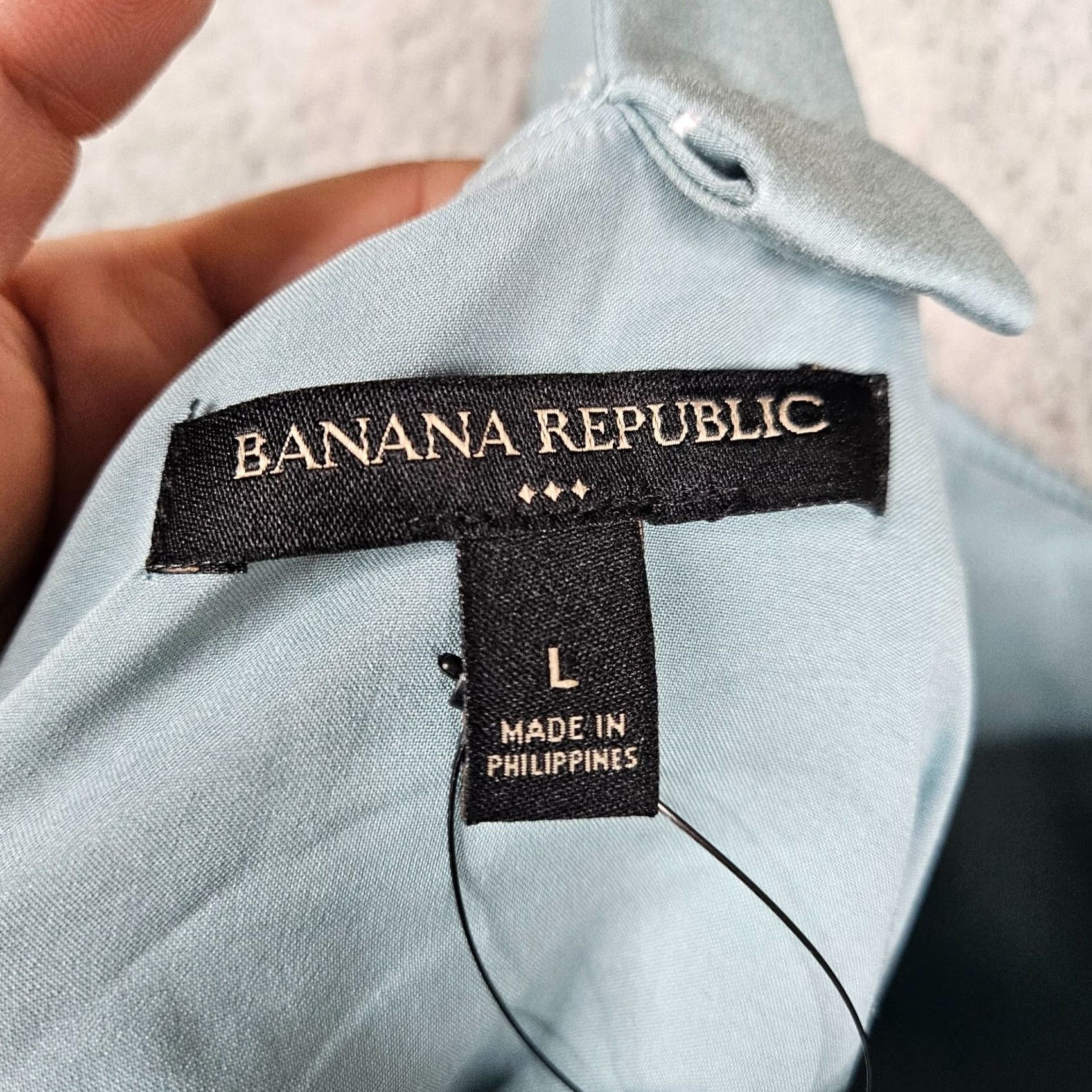 Banana Republic Banana Republic Women's Bias Cut Midi Dress L NEW Blue Solid V-Neck Sleeveless Casual Regular Dress Length: Short Size L / US 10 / IT 46 - 3 Thumbnail