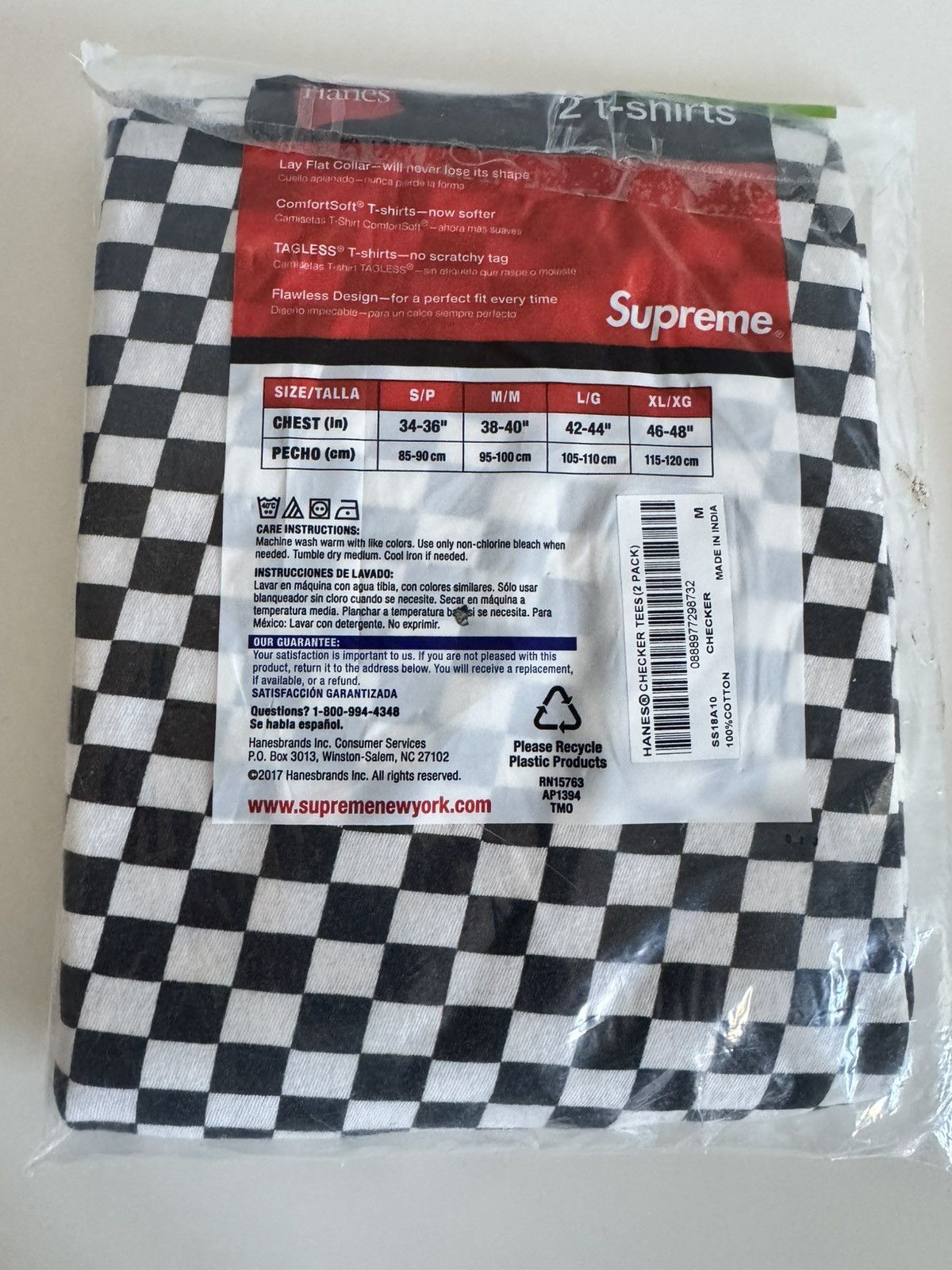 Hanes × Supreme Supreme x Hanes Checkerboard Tee Size US M / EU 48-50 / 2 - 2 Thumbnail