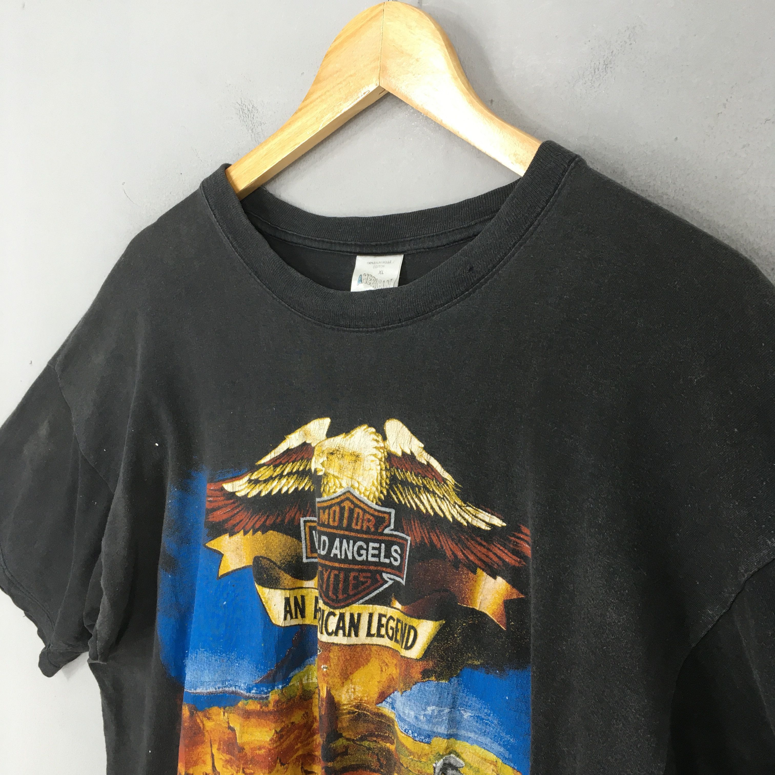 Harley Davidson Vintage 90's Harley Davidson Wild Angels Black T shirt XL Size US XL / EU 56 / 4 - 5 Thumbnail
