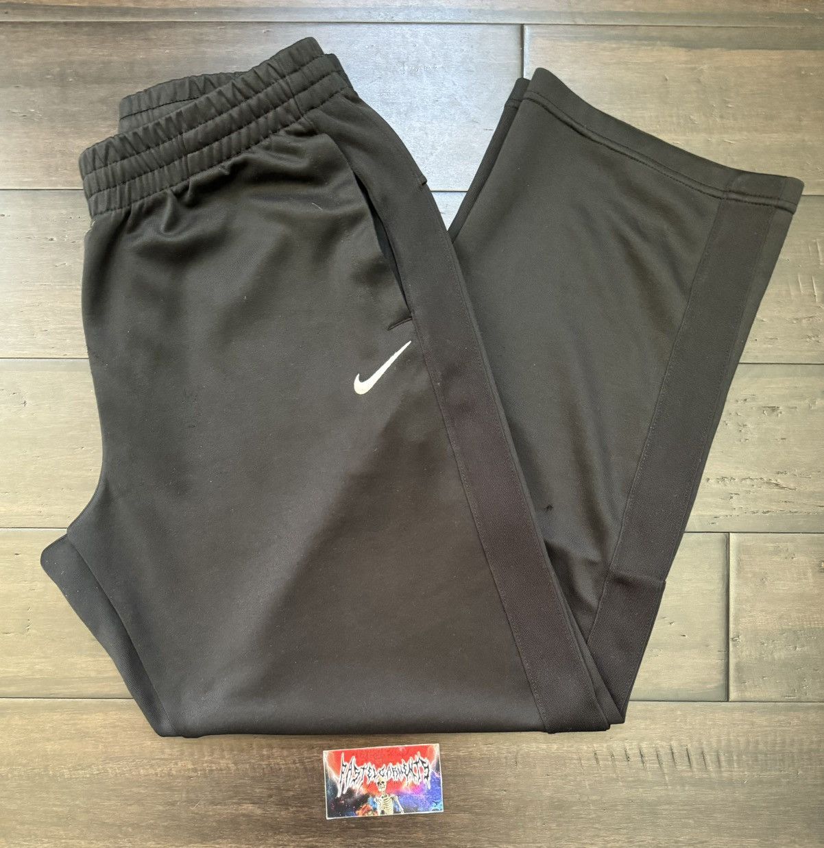 Nike × Vintage Vintage Y2K Nike Logo Track Pants Joggers Black Size US 34 / EU 50 - 2 Thumbnail