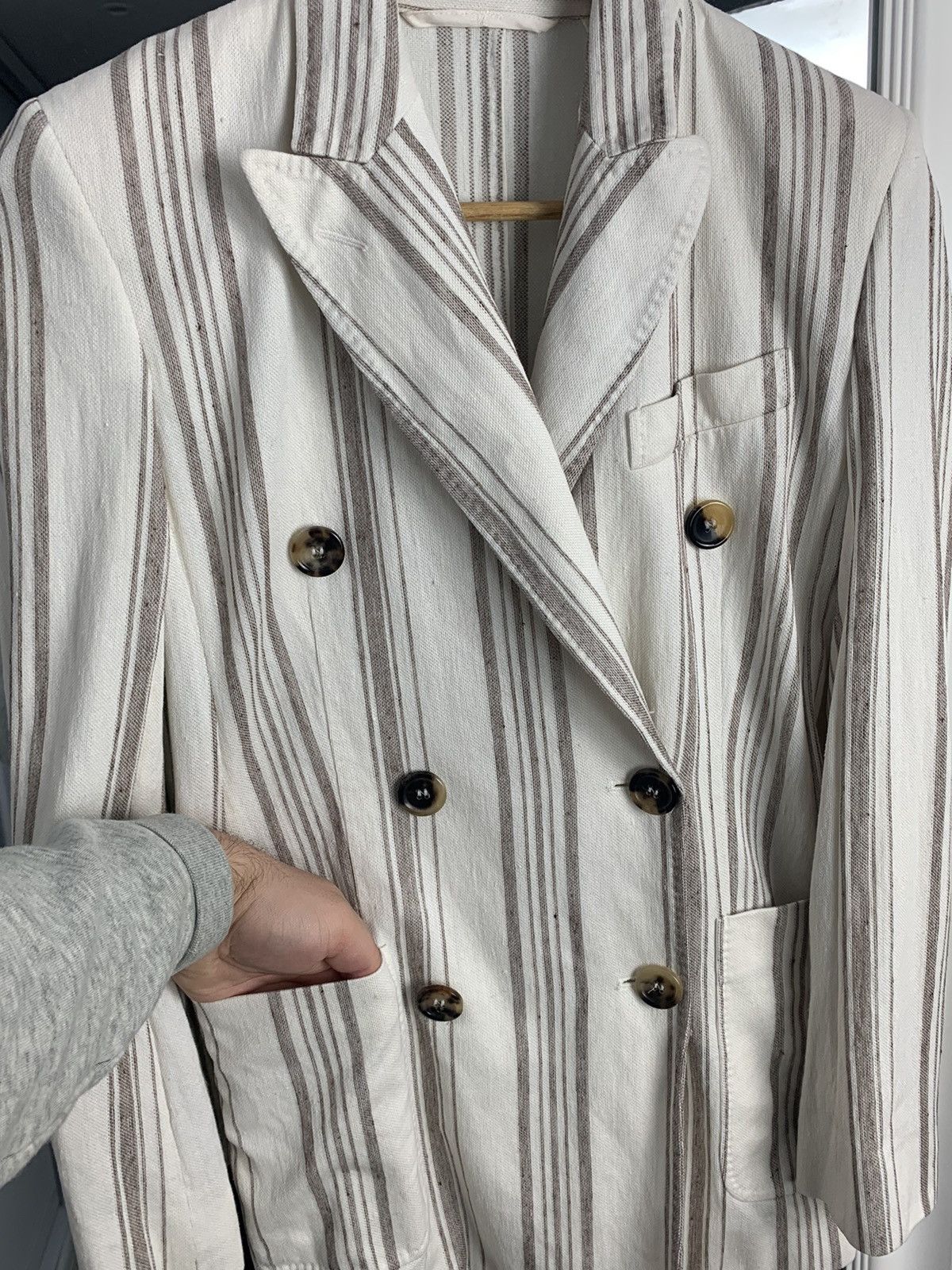 Max Mara Max Mara Blazer Linen Jacket Max Mara Striped Blazer Size:6 Size M / US 6-8 / IT 42-44 - 6 Thumbnail