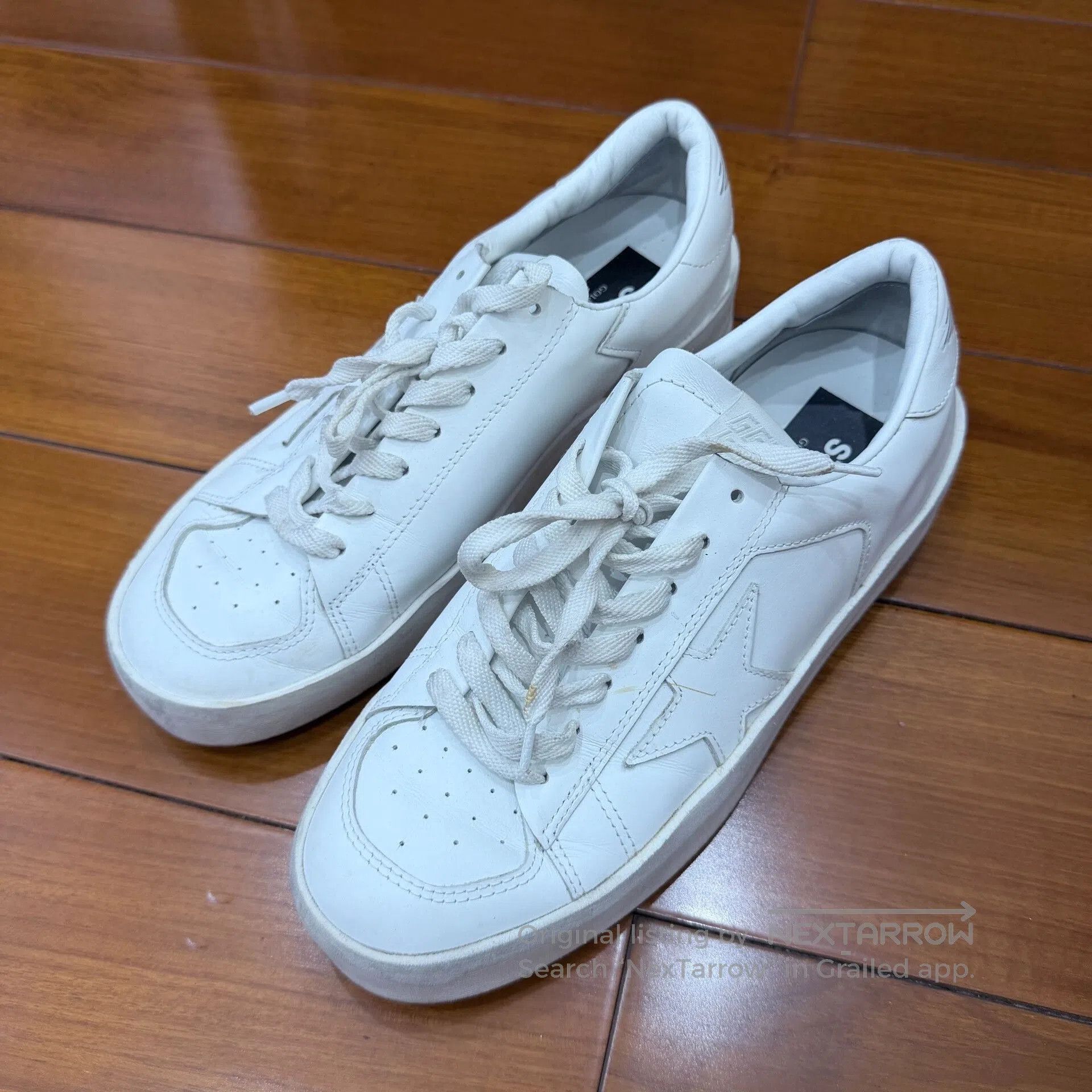 Golden Goose Golden Goose Stardan Distressed White Sneakers. Size US 7 / EU 40 - 1 Thumbnail