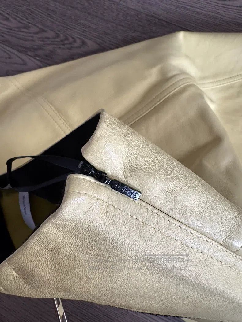 Loewe Loewe Cream Yellow Lamb Leather Skirt Size 24" / US 00 / IT 34 - 5 Thumbnail