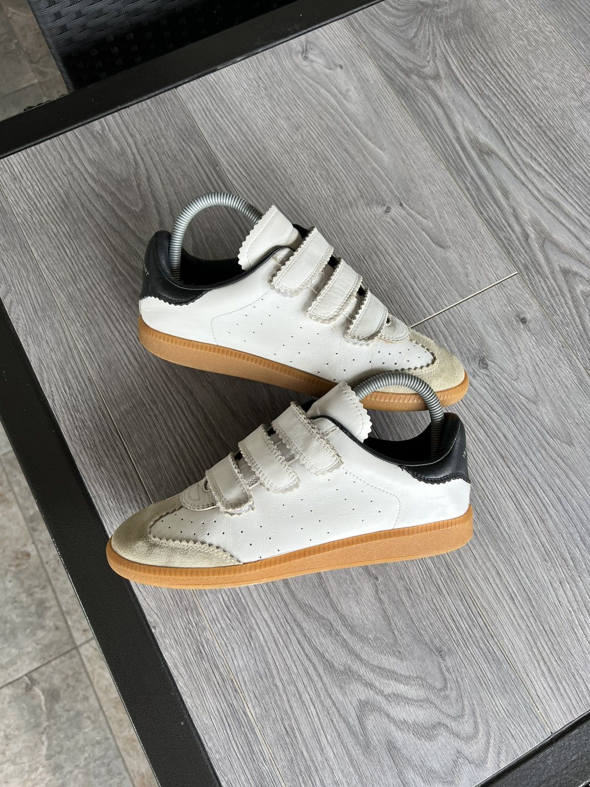 Isabel Marant Velcro Sneakers Shoes in White, Women's (Size 9)