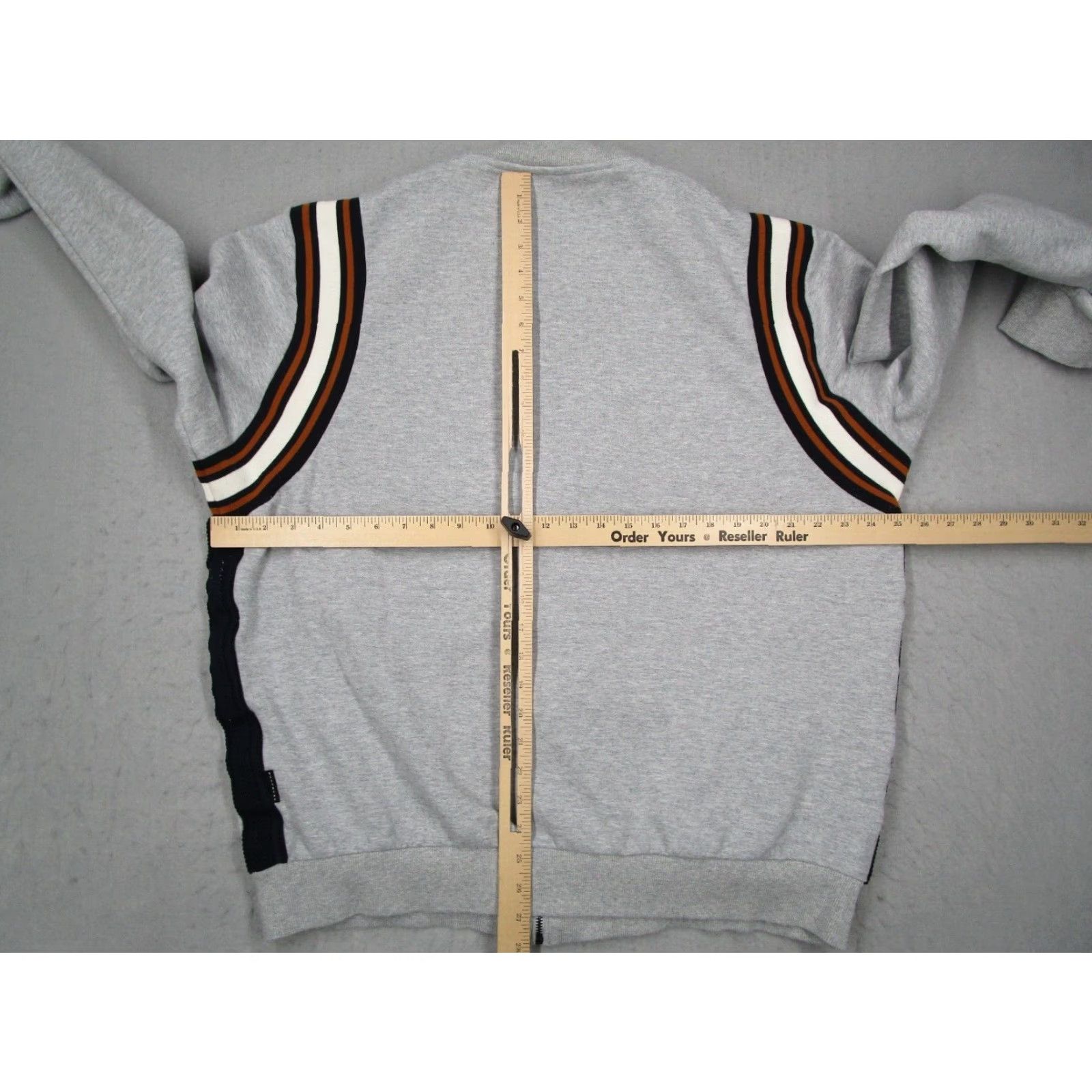 Sean John SEAN JOHN Mens Jacket 2XL Gray Full Zip Varsity Bomber Streetwear Knit Embroidered Pockets All Seasons Size US XXL / EU 58 / 5 - 7 Thumbnail